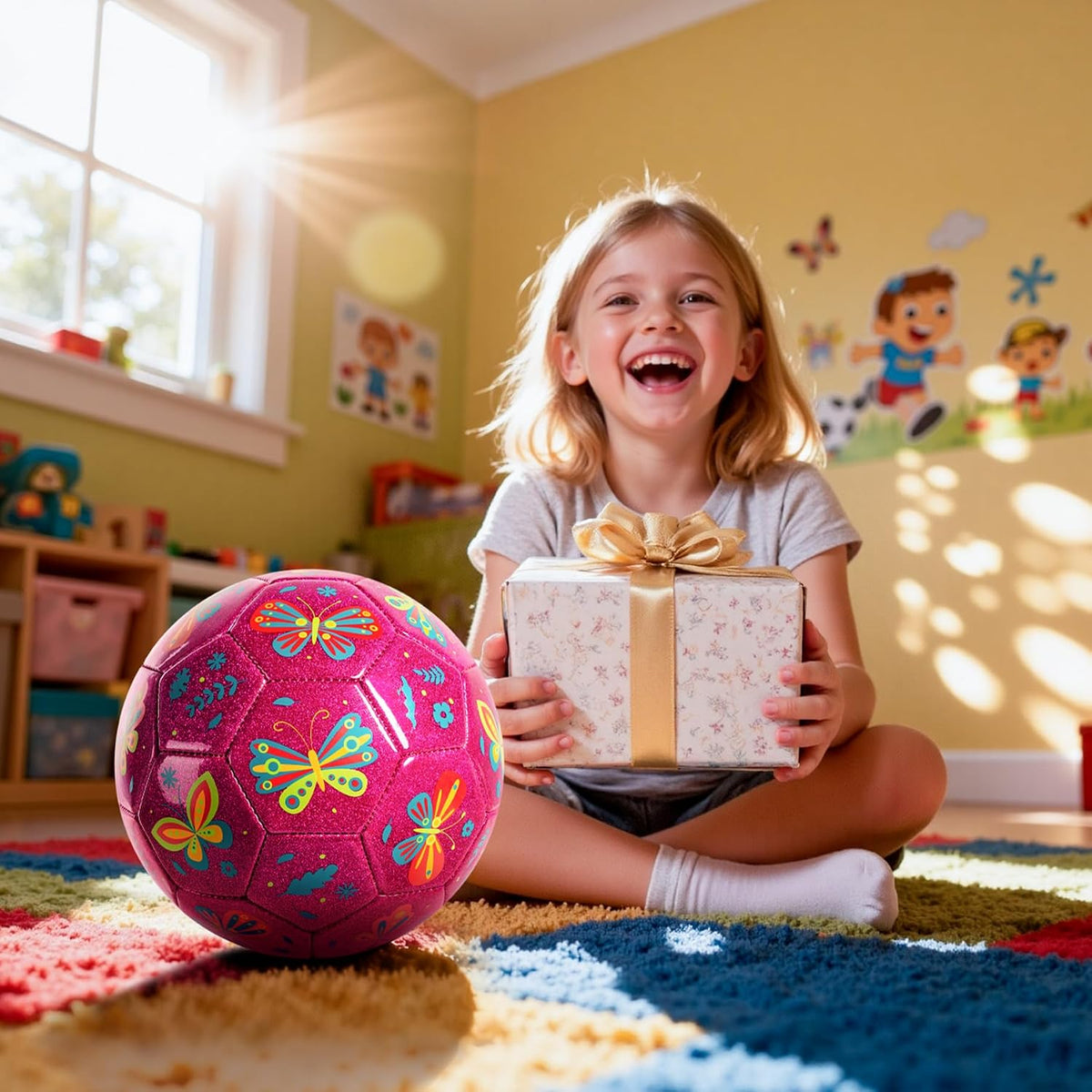 Balón de fútbol U&C Planet tamaño 2, 3, 4 para niños pequeños y jóv...