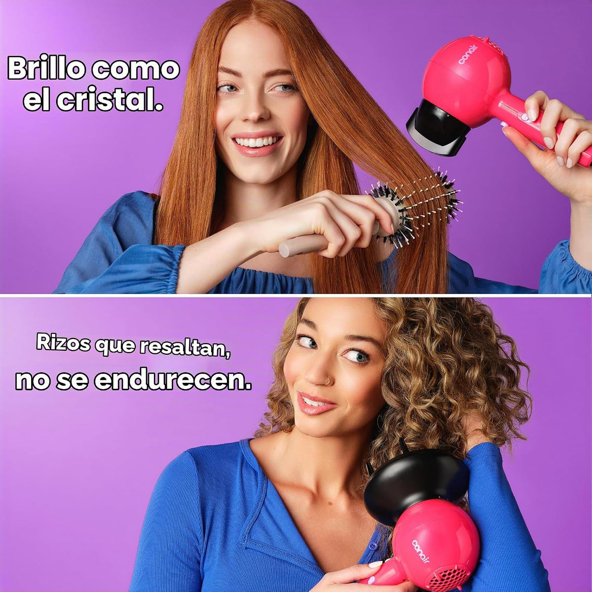 Conair Secador de pelo Cake Pop con accesorios difusores y concentr...
