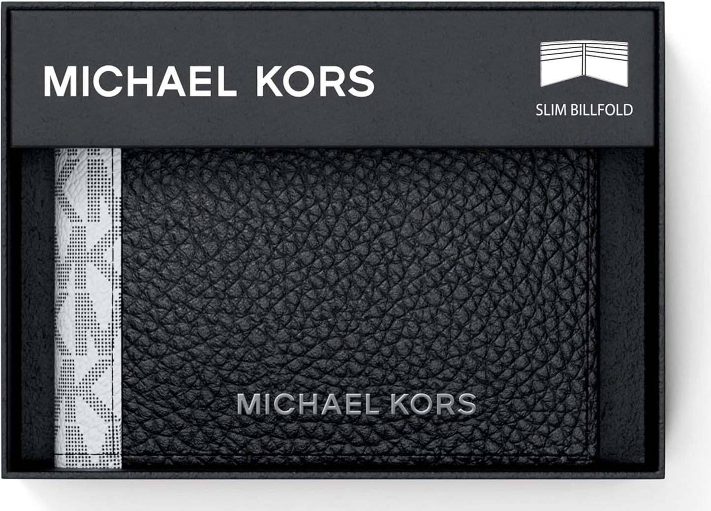 Michael Kors Cartera Billfold Mason para hombre, MK Signature\/Negr...