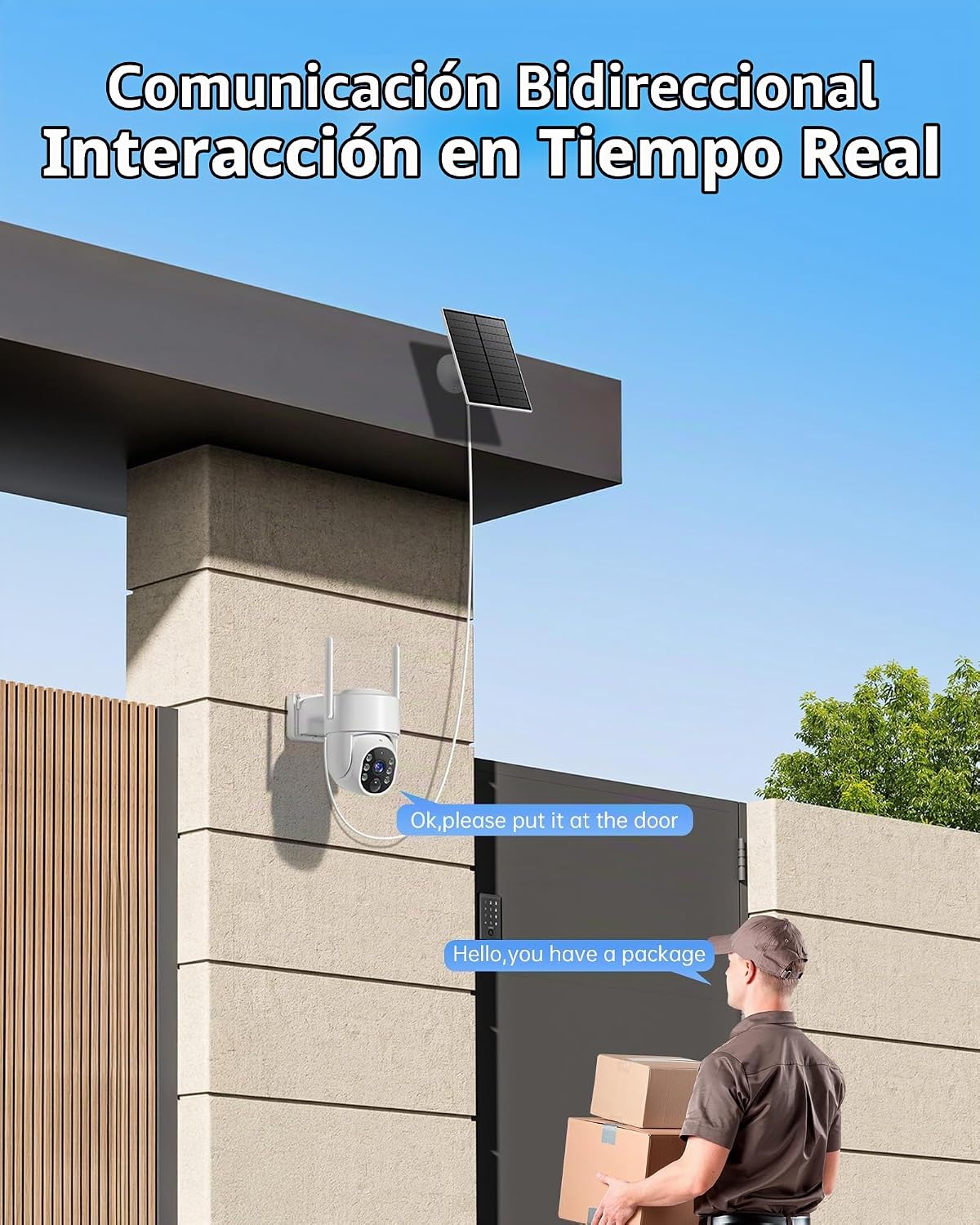 Gianteye Cámaras de seguridad 2K inalámbricas para exteriores, cáma...