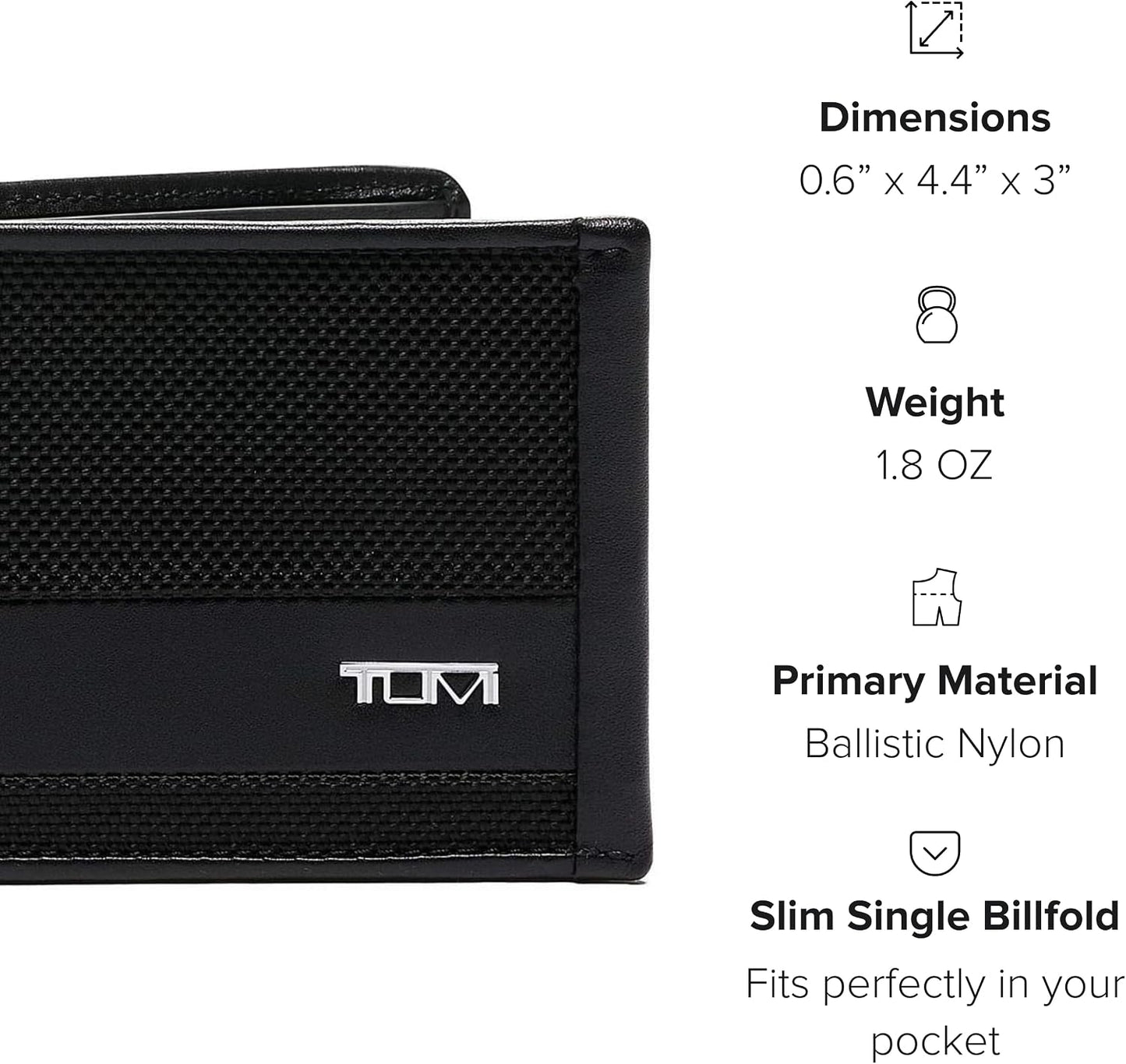 TUMI - Alpha Slim Billetera Individual Billetera para Hombres - Neg...