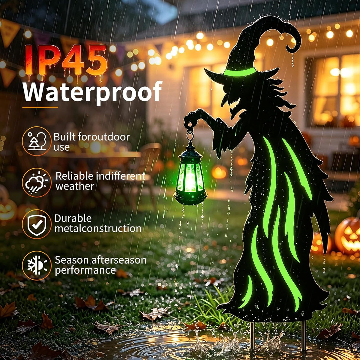 Decoraciones de Halloween para exteriores, decoración de bruja con...