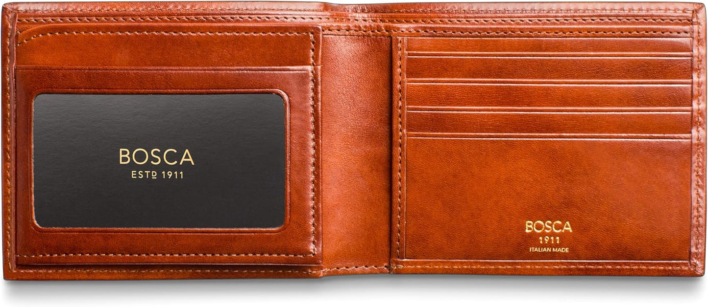 Bosca Cartera de cuero para hombre, billetera plegable de Italia an...