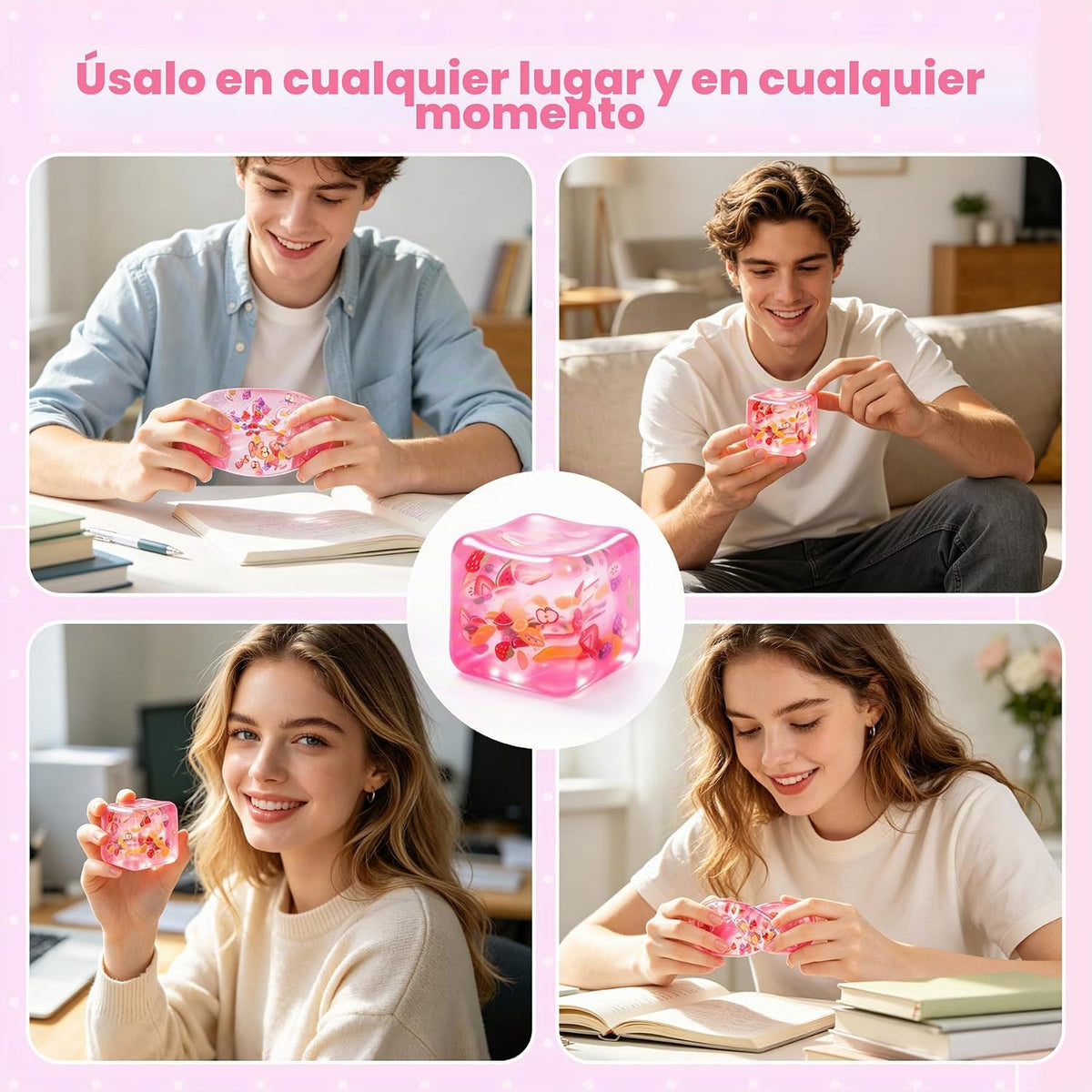 Pelota antiestrés de cubo de hielo de frutas, juguetes esponjosos d...