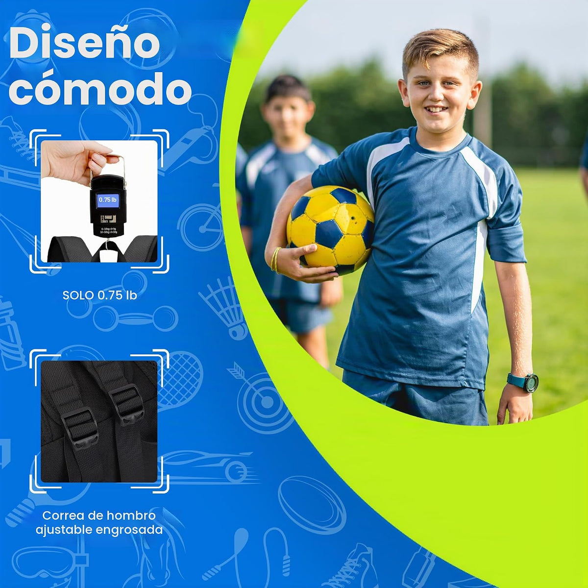 Hsmihair - Mochila de fútbol juvenil - Mochila para fútbol y balonc...