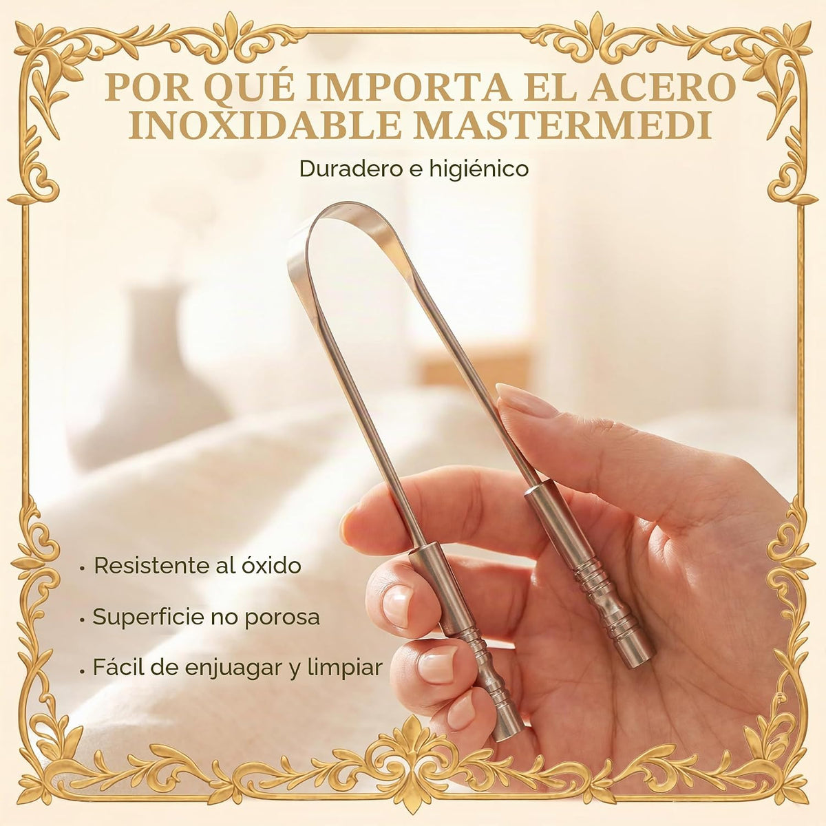 MasterMedi Raspador de lengua con estuche, raspador de lengua fácil...