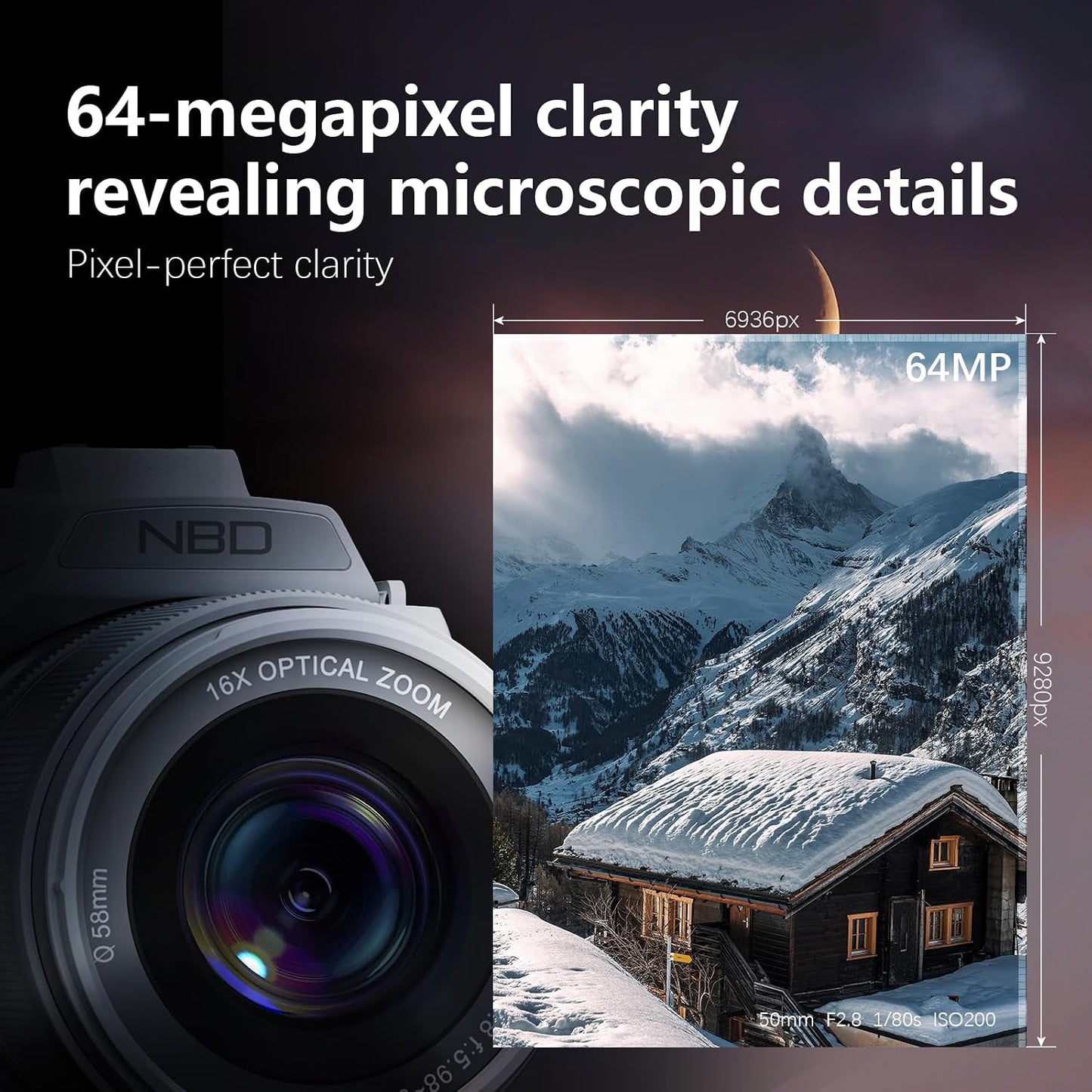 Cámara digital de 8K y 64MP para fotografía, zoom 48X con modo luna...