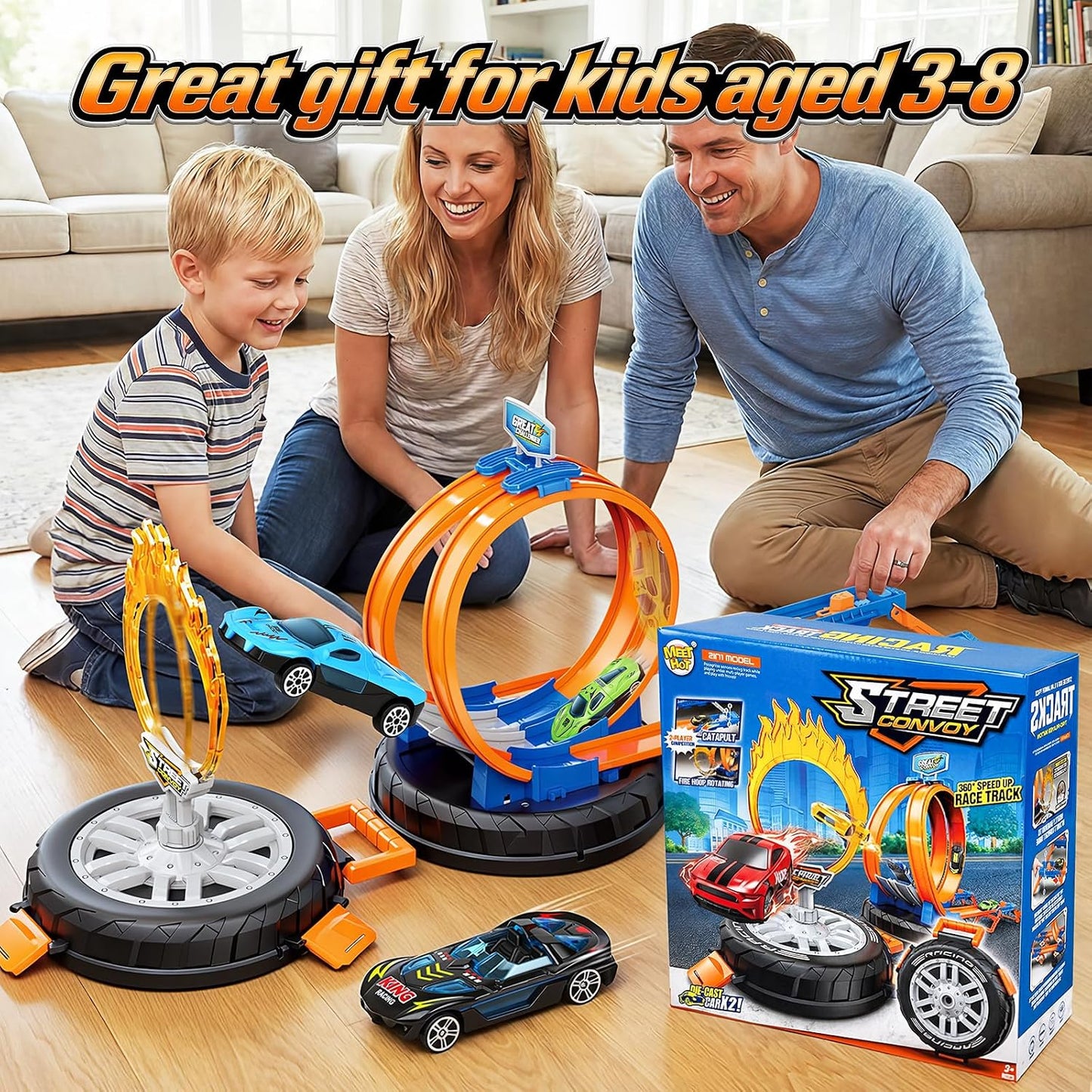 Juego de pista de autos de carreras 2026, juego de carreras para ni...