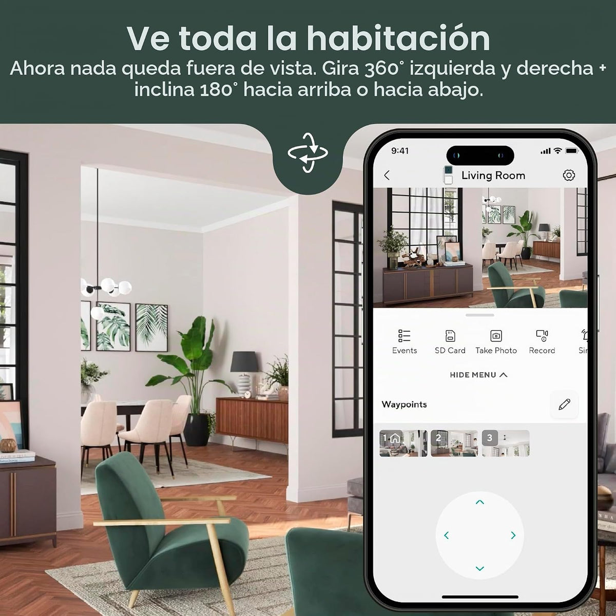 WYZE Cam Pan v3, Cámara de seguridad Wi-Fi para el hogar inteligent...