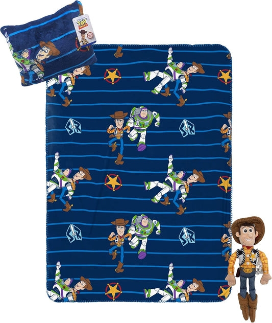 Disney Pixar Toy Story - Juego de manta y almohada de viaje para ni...