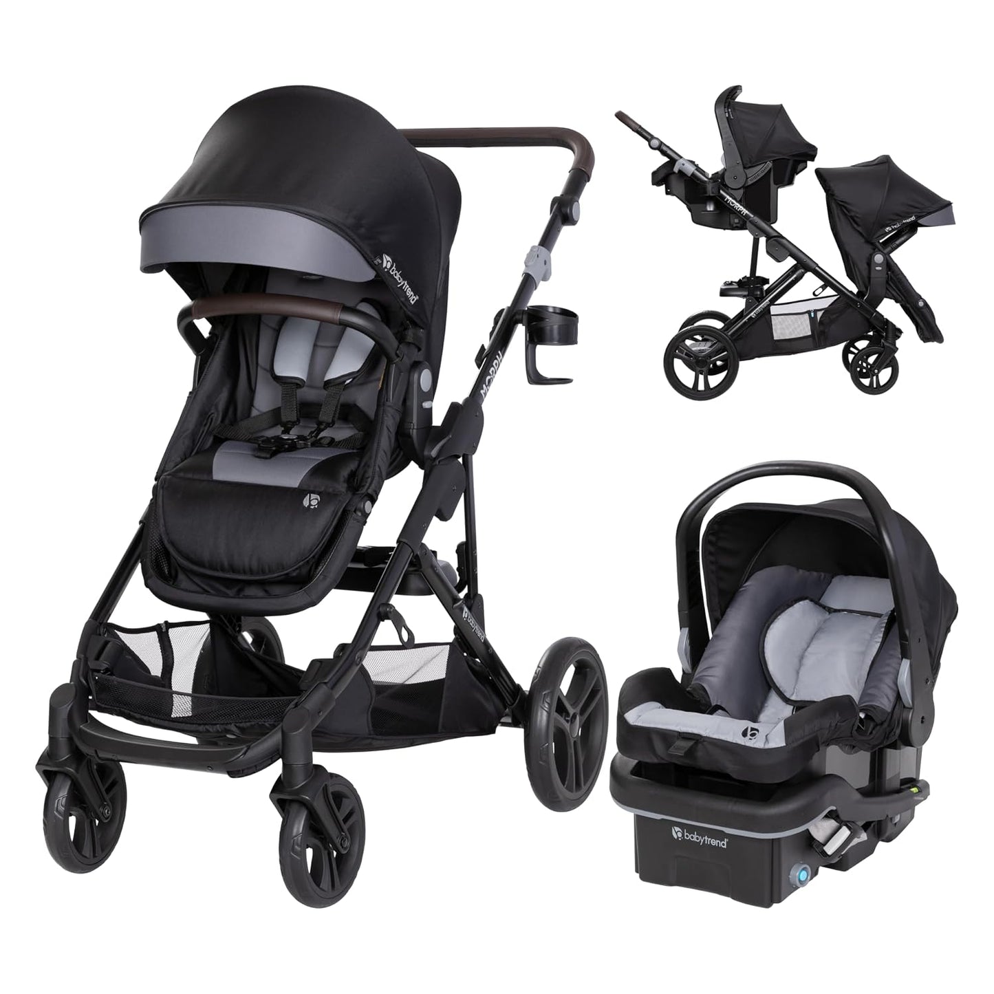 Baby Trend Morph - Sistema de viaje individual a doble con asiento...