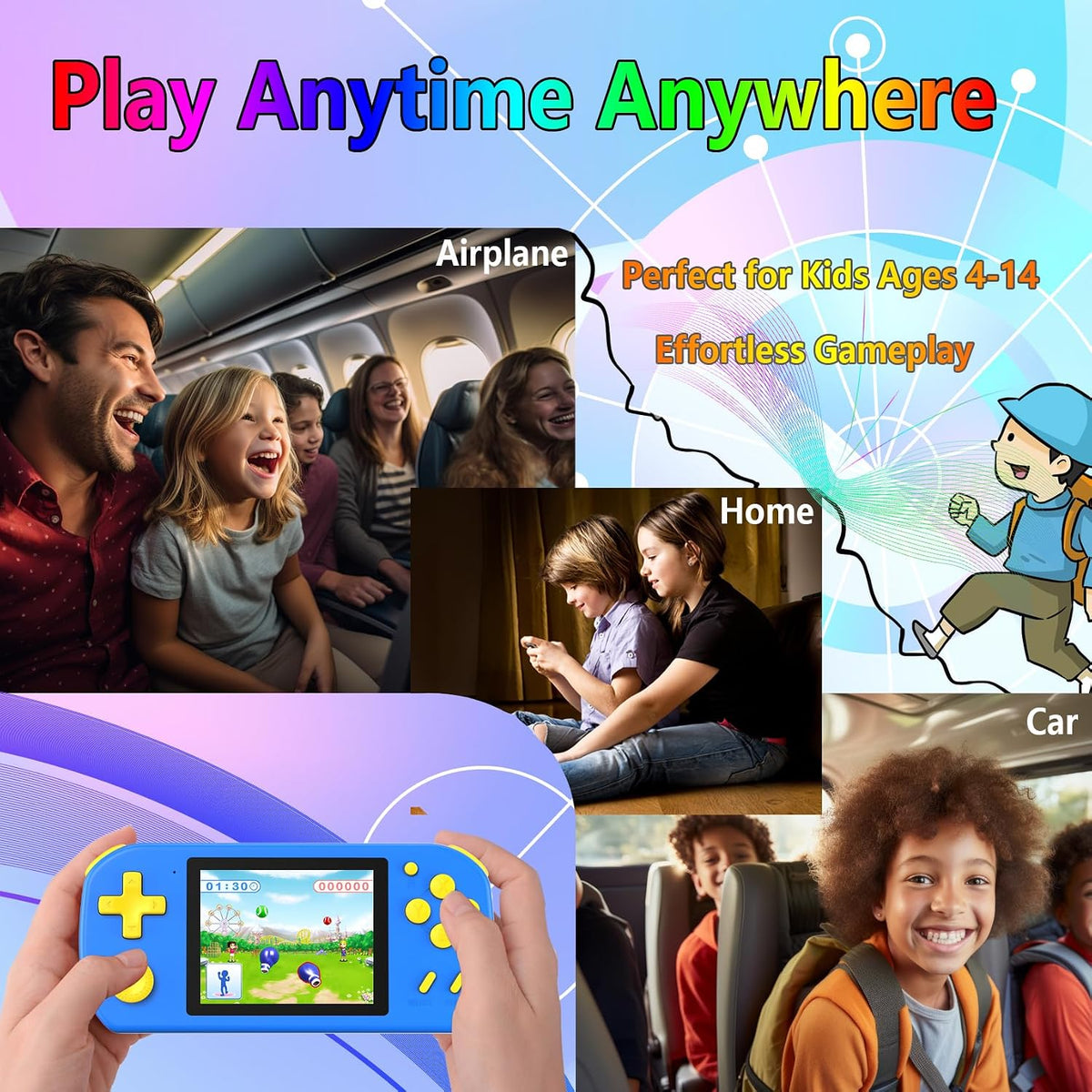 Juegos de mano para niños precargados 218 videojuegos, mini juguete...