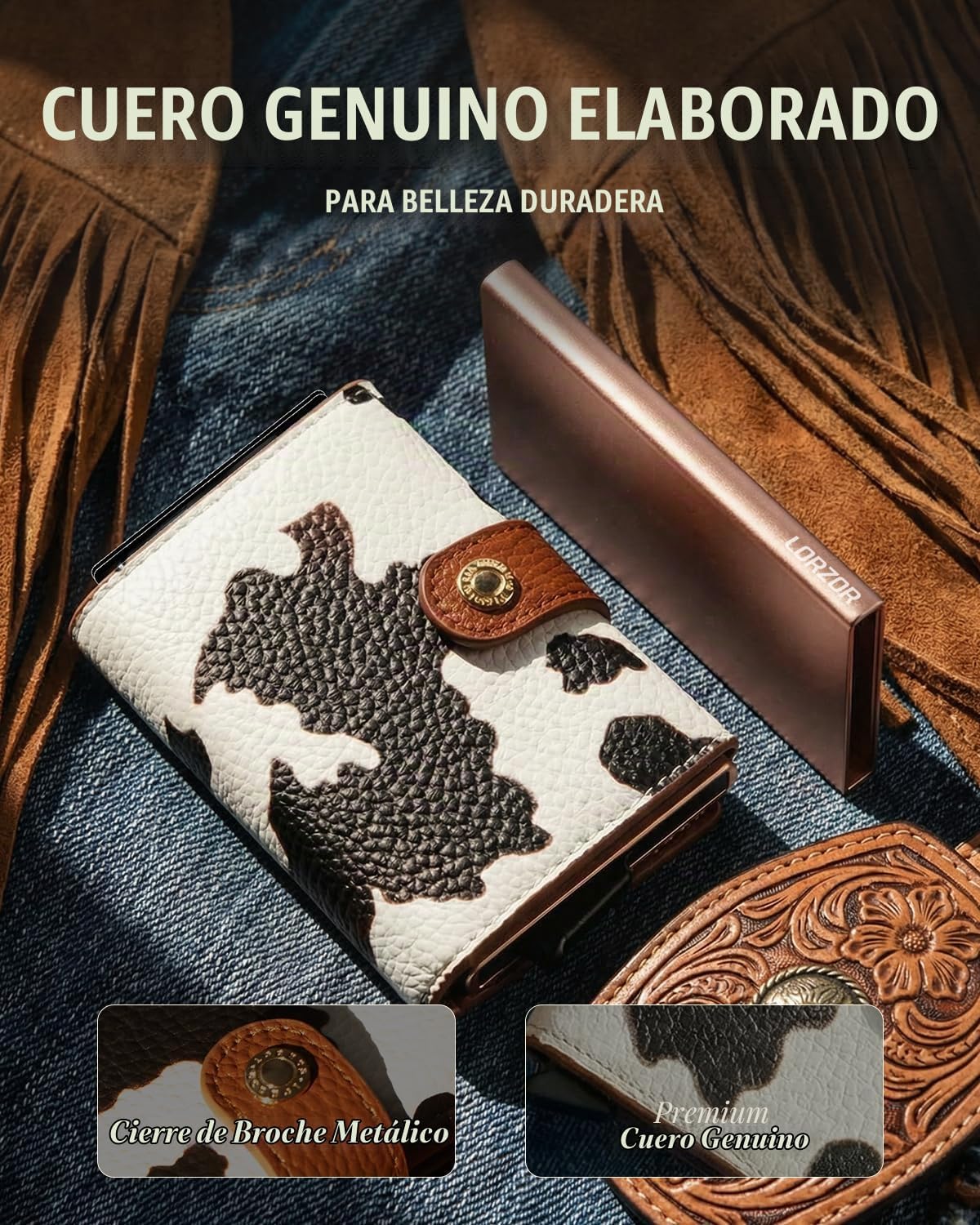 LORZOR Cartera de mujer con bloqueo RFID para mujer, tamaño pequeño...