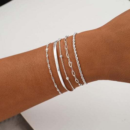 BERISO Pulseras de oro para mujer, elegante pulsera ajustable chapa...