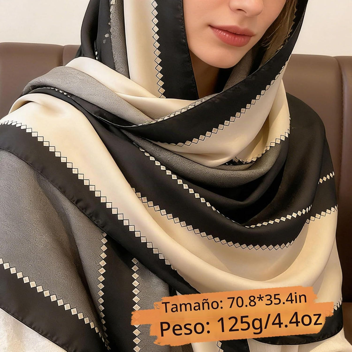 Clysoru Bufanda para mujer, bufandas de satén de 70.8 x 35.4 pulgad...