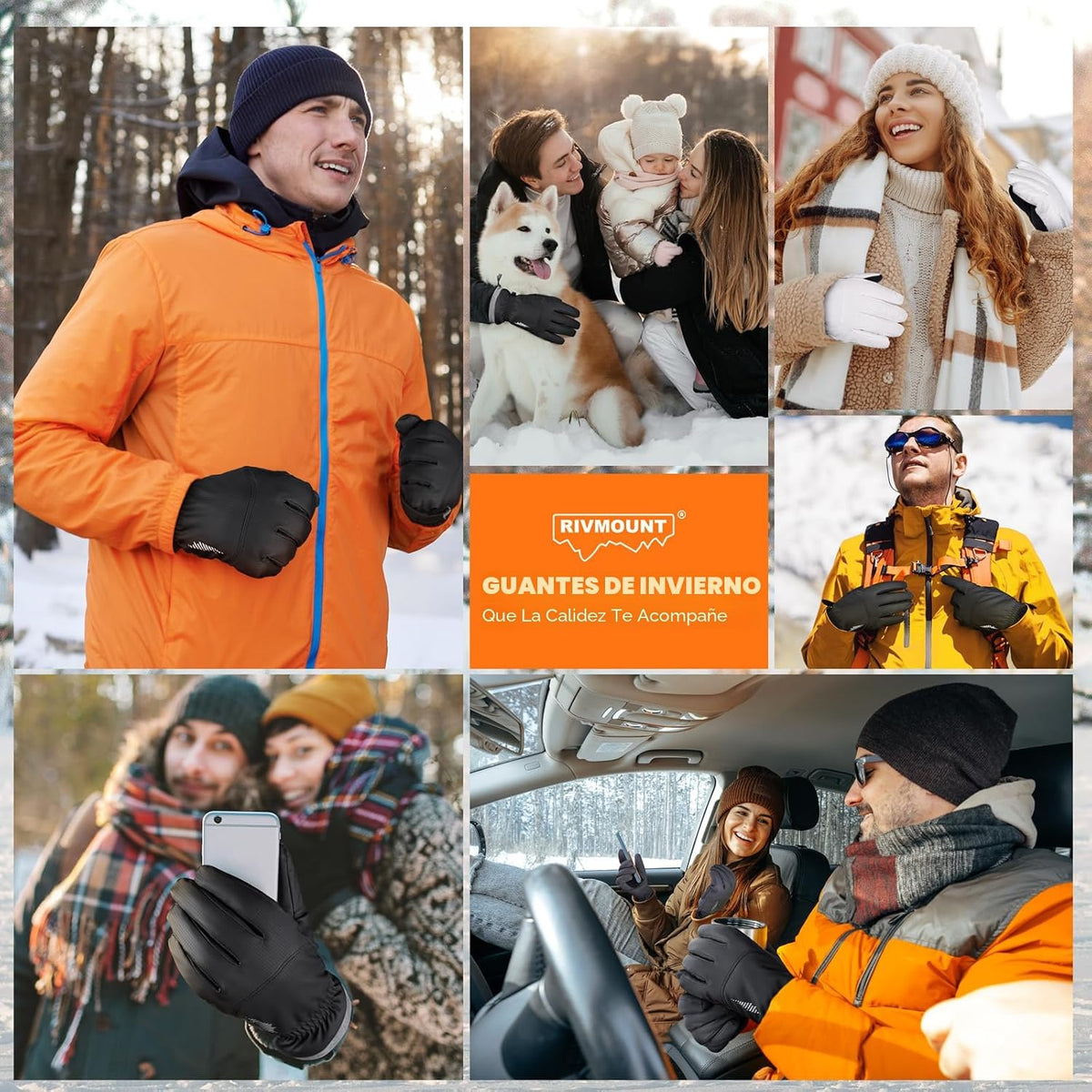 Guantes de invierno impermeables para nieve y esquí de rivmount par...