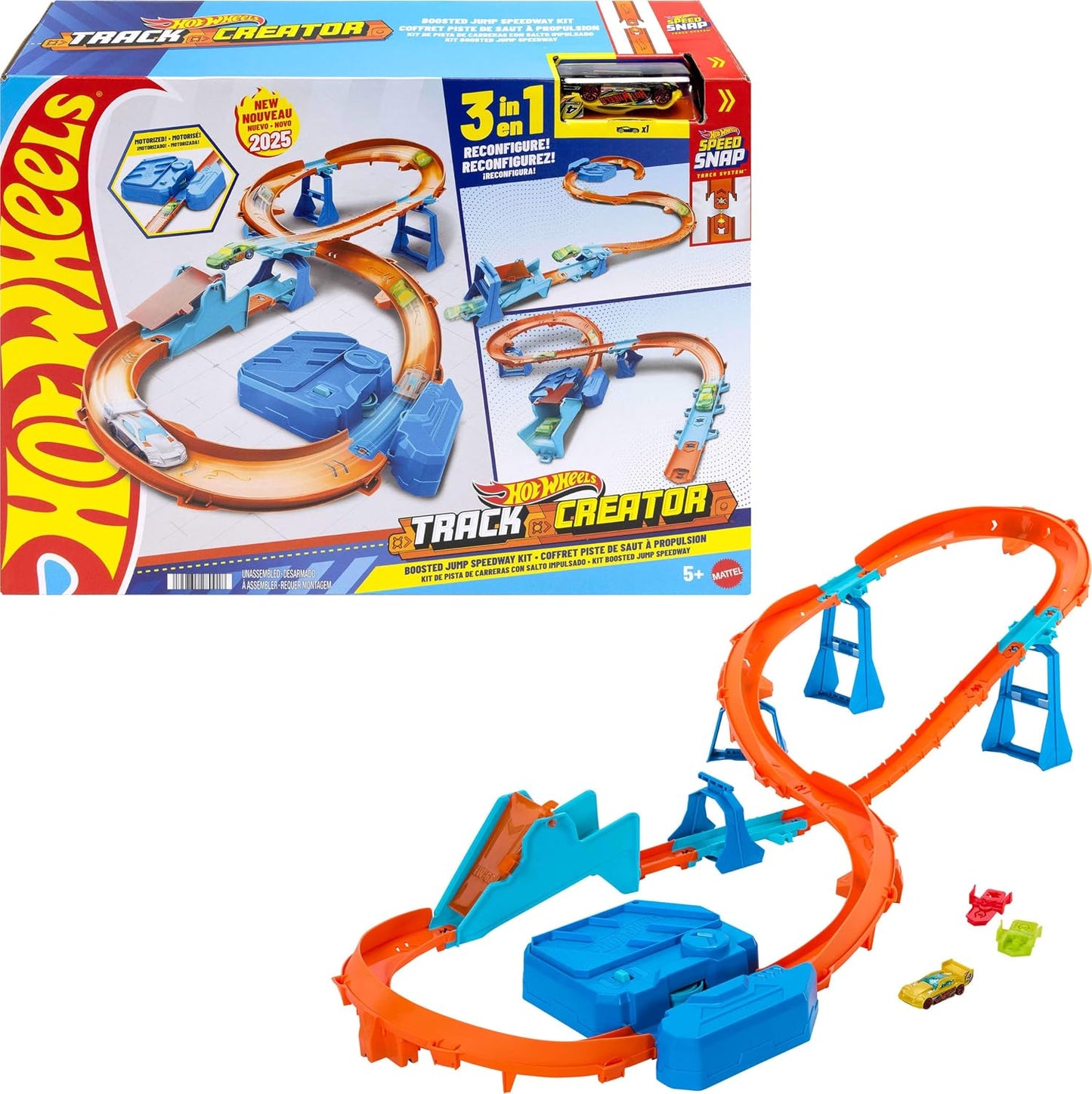 Hot Wheels Juego de pistas de coche de juguete, caja de construcció...