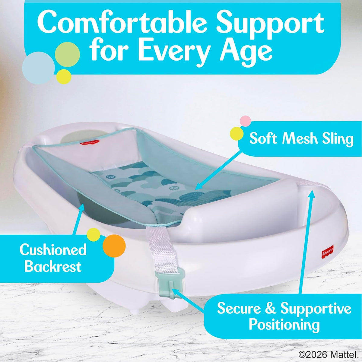 Fisher-Price™ 3-N-1 Grow with Baby Baby - Bañera para niños pequeño...