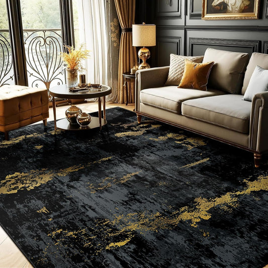 RELEANY - Alfombra abstracta lavable de 5 x 7 pies para sala de est...