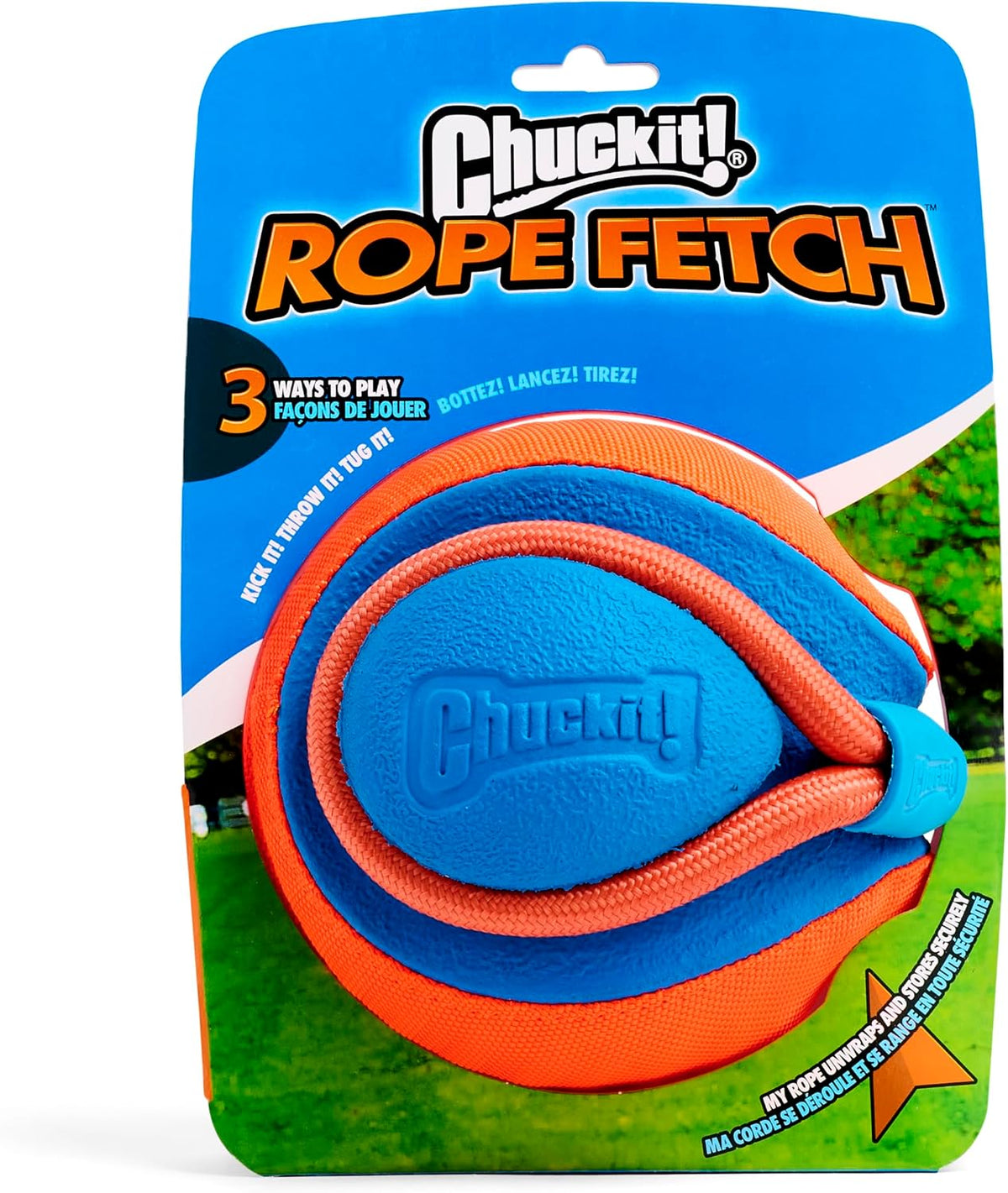 Chuckit! Juguete de cuerda para perros - Bola en cuerda para buscar...