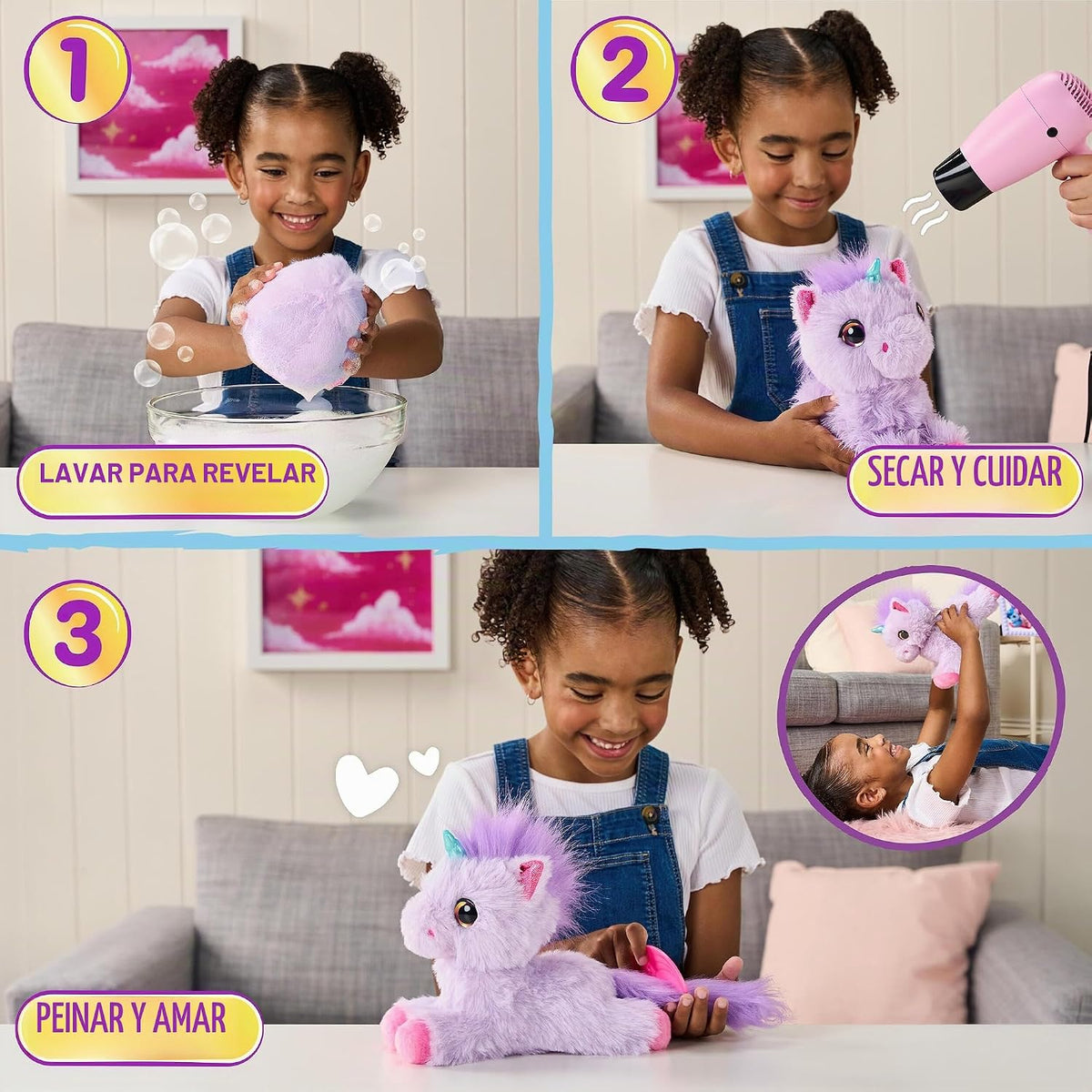 Peluche Scruff A Luvs Unicorn Scruffs, lavado para revelar 1 de 4 u...