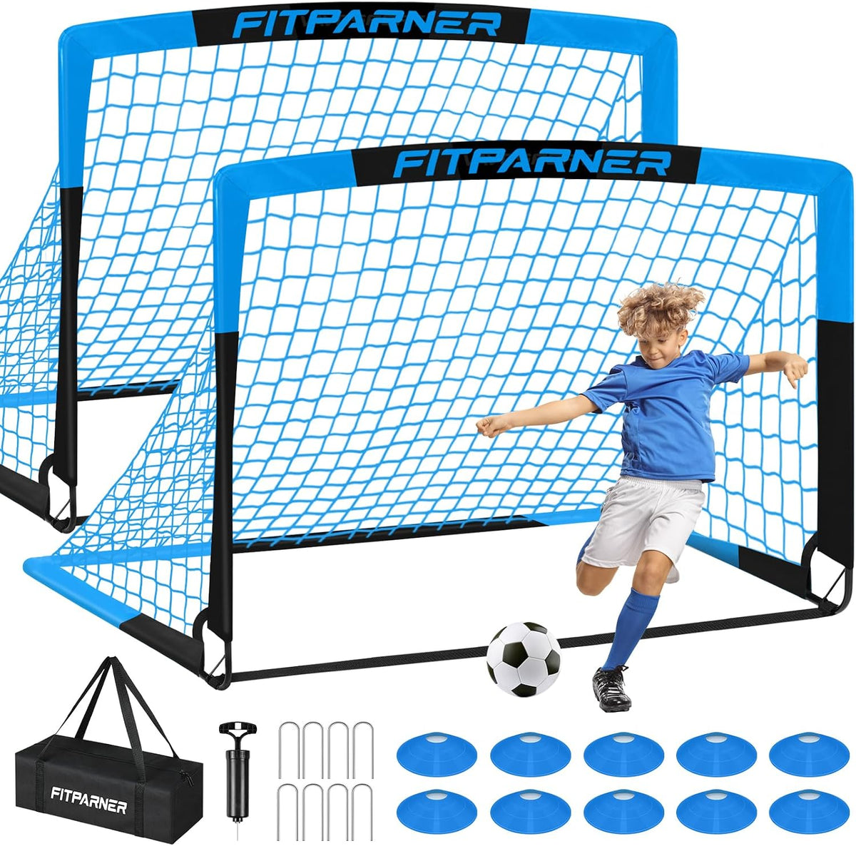 FITPARNER Arcos de Fútbol para Niños para Patio Trasero - Juego de...
