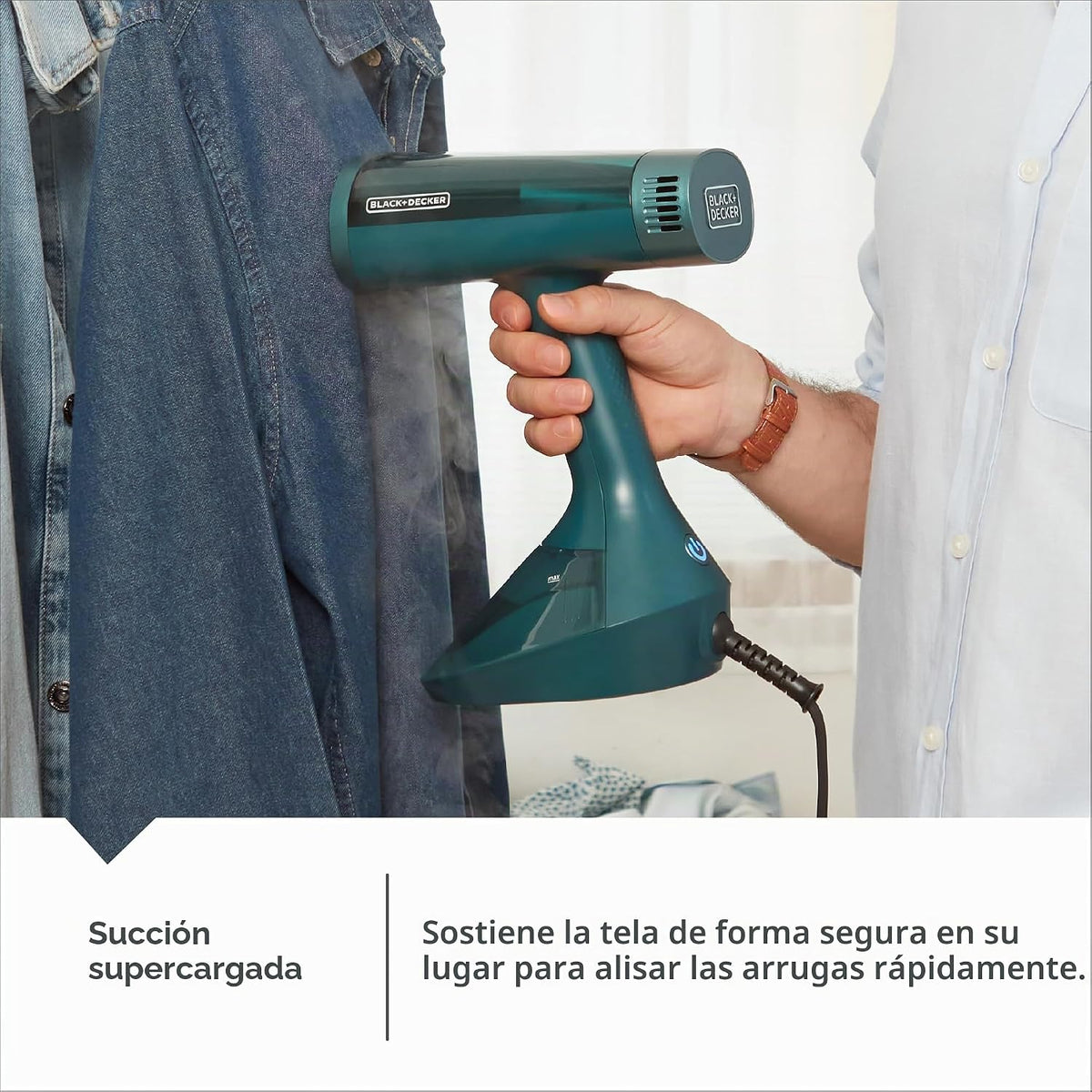 BLACK+DECKER™ VacuSteam™ - Vaporizador de mano para ropa, 1400 W, t...