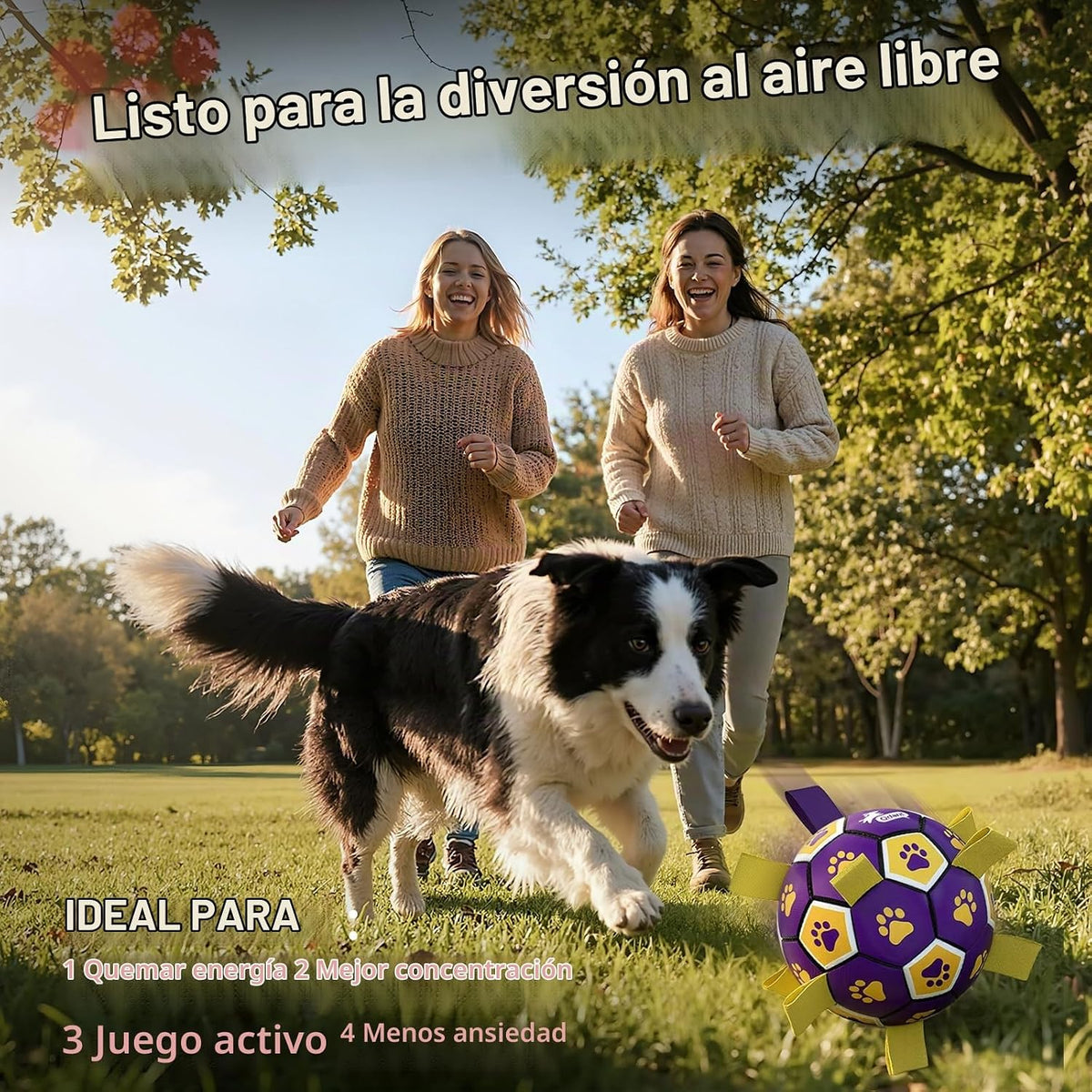 QDAN Juguetes de cuerdas para perros, pelota de fútbol con correas,...