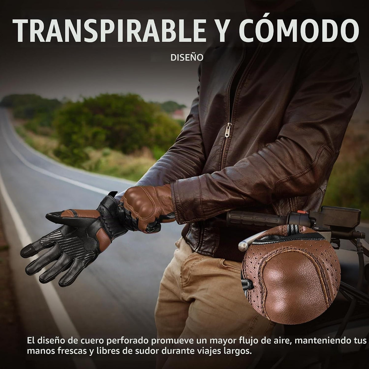J.A.G. Guantes de motocicleta \u2013 Guantes de motocicleta perfora...