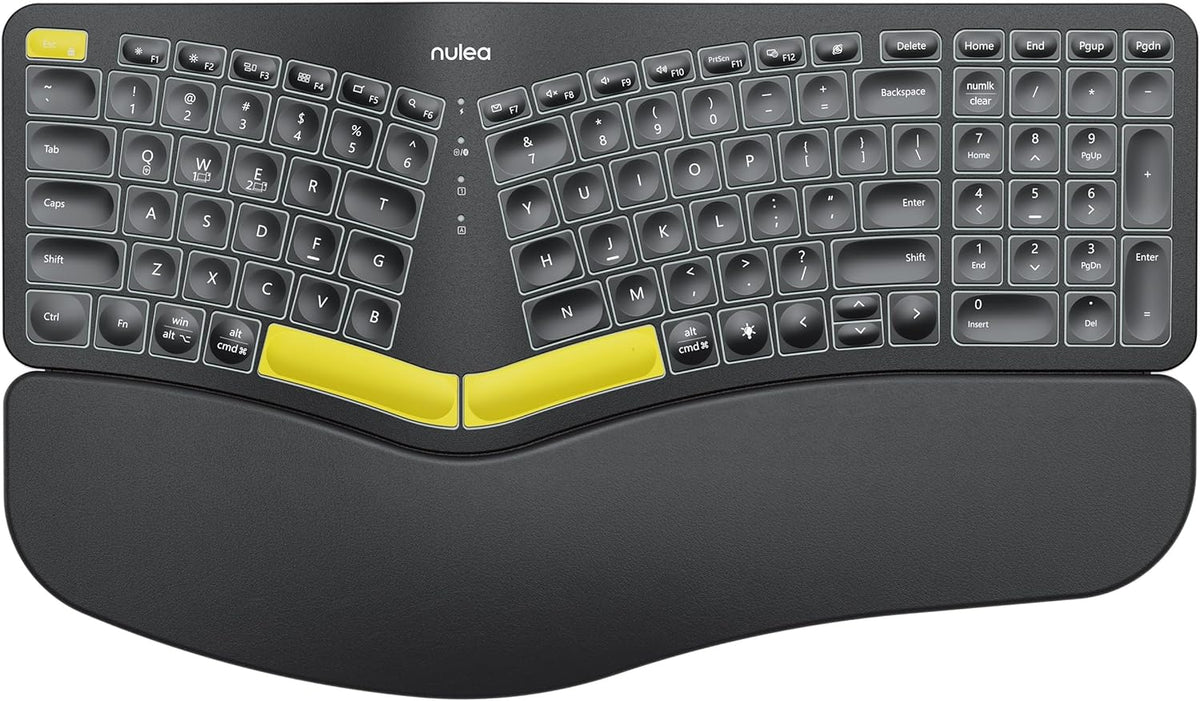 Teclado Ergonómico Inalámbrico Nulea, Teclado Dividido con Reposamu...