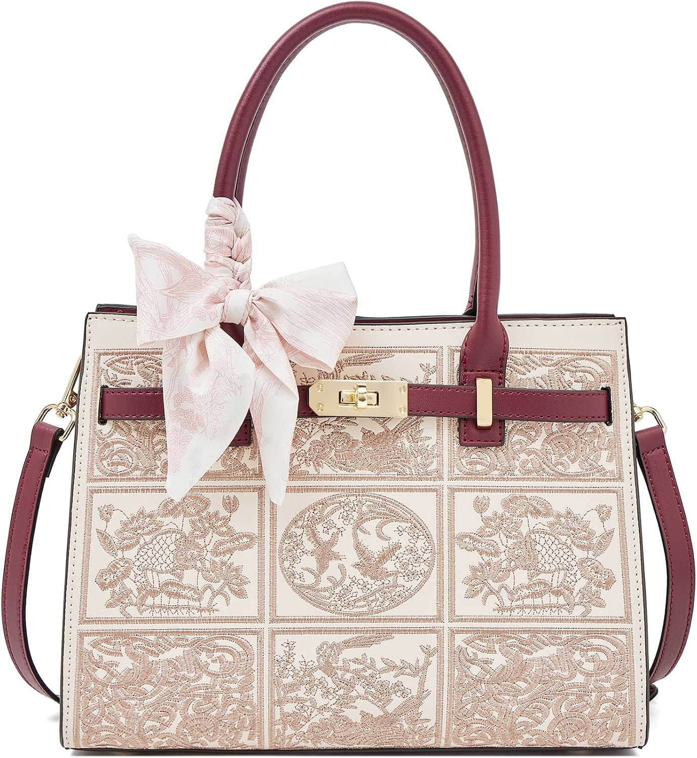 FOXLOVER Bolso Tote Mediano para Mujeres de Diseñador Vintage Satch...