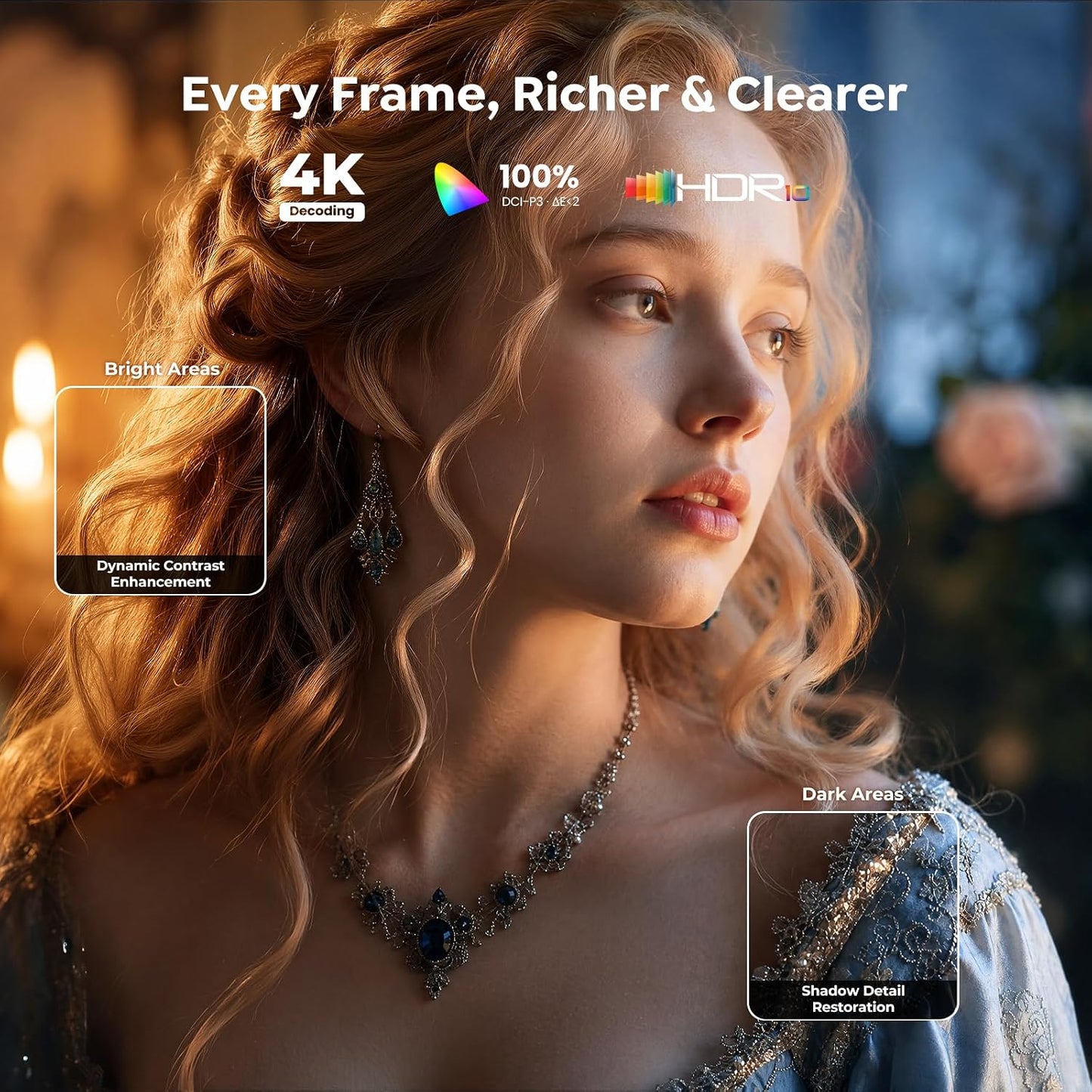 Proyector para exteriores 4K [VIDAA Live TV\/40W Dolby\/920 ISO] co...