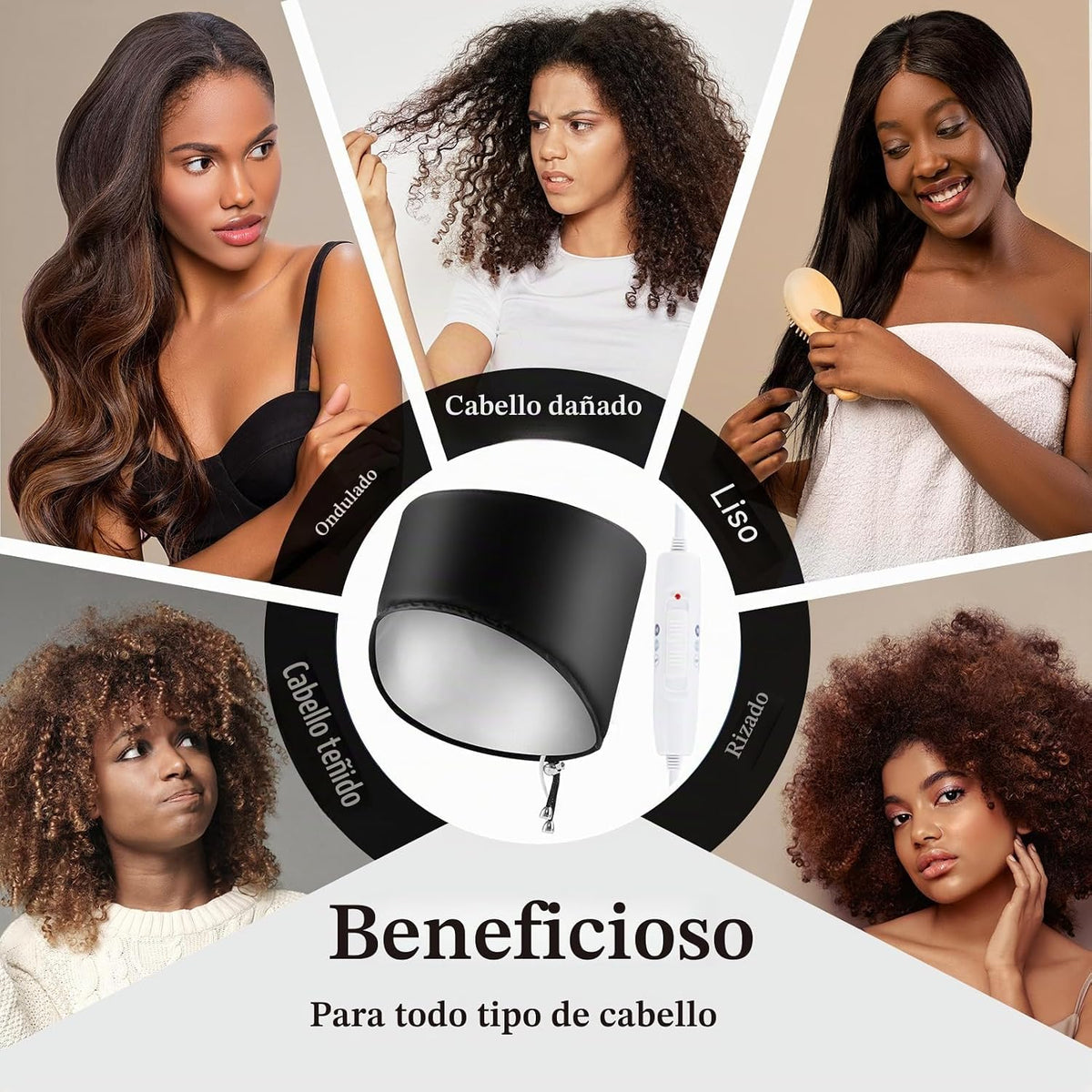 Gorro térmico eléctrico térmico térmico para cabello afro negro nat...