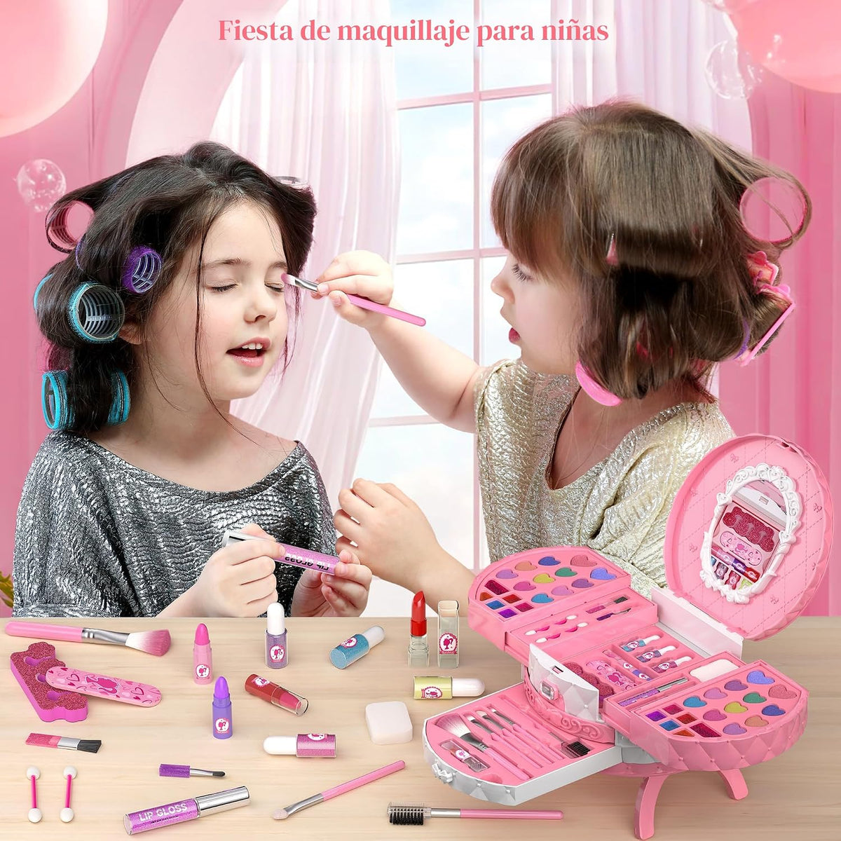 Kit de maquillaje para niños, 59 piezas, para niñas, cosméticos aut...
