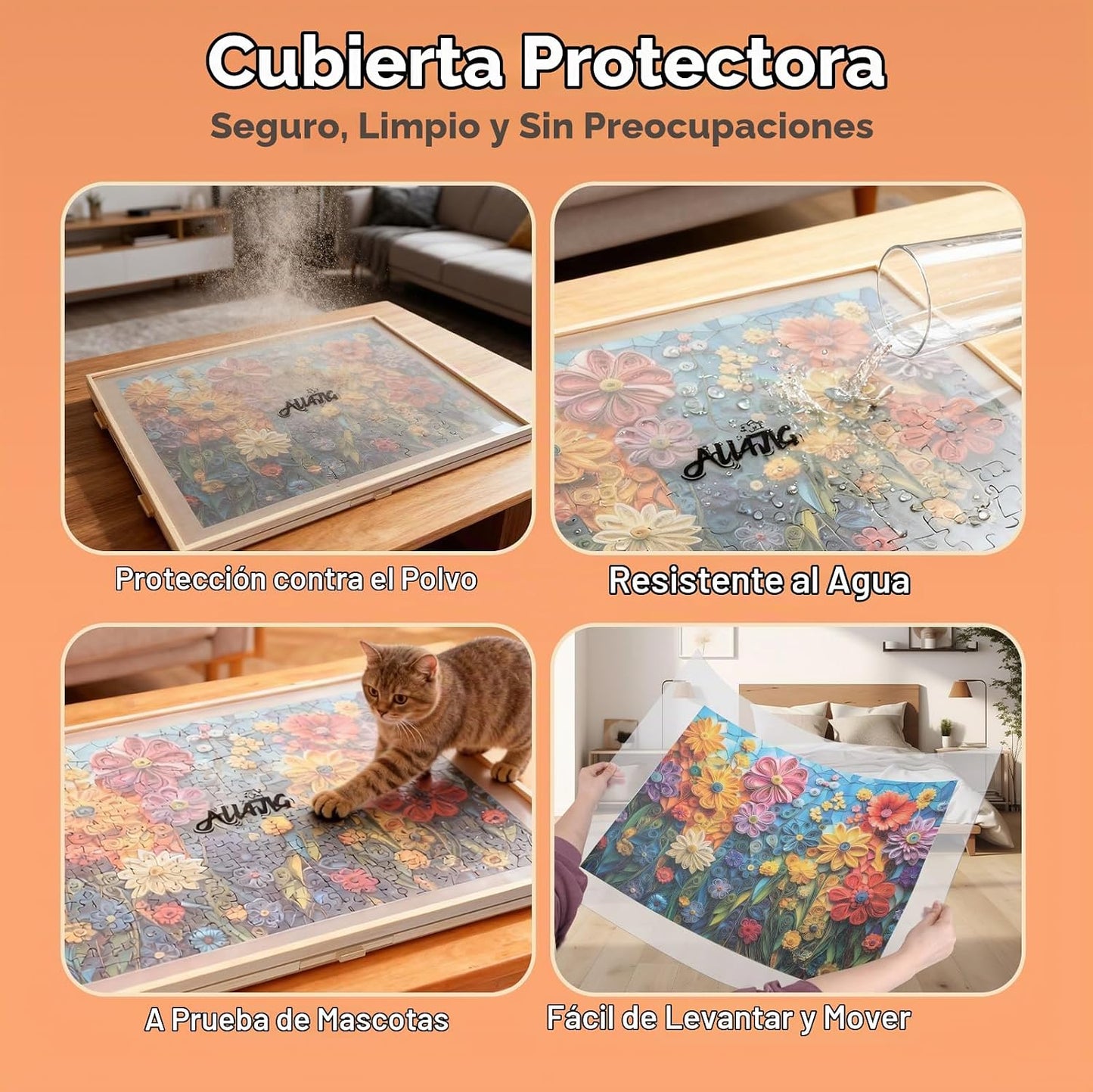 ALL4JIG Tablero giratorio de rompecabezas de 2000 piezas con 6 cajo...