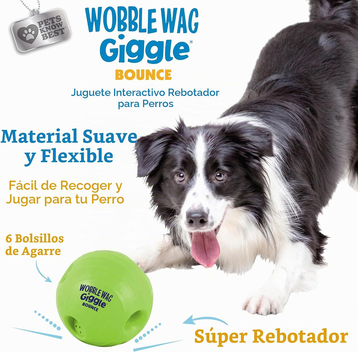 Wobble Wag Giggle Juego interactivo de rebote para perros - Bola qu...