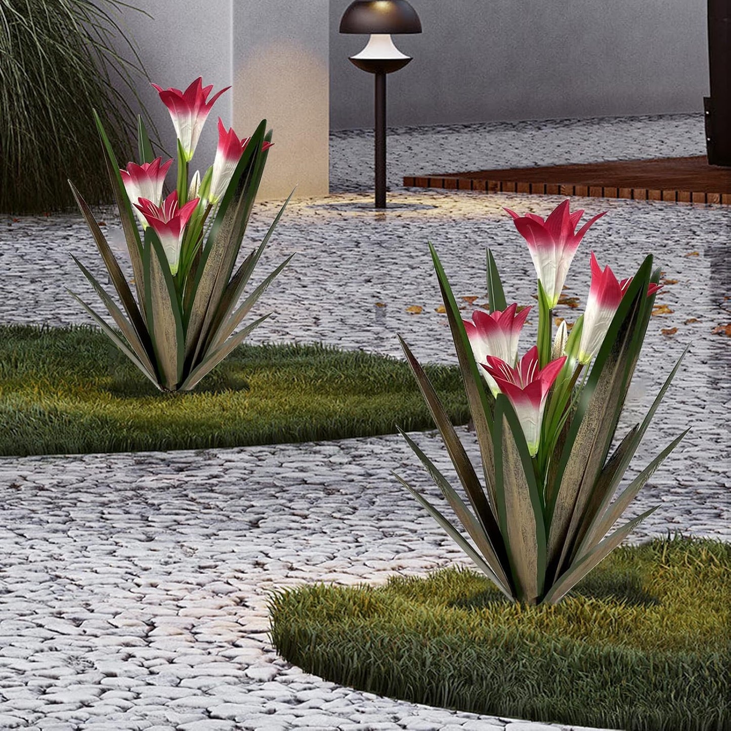 Homight Planta de agave de metal para decoración al aire libre, lir...