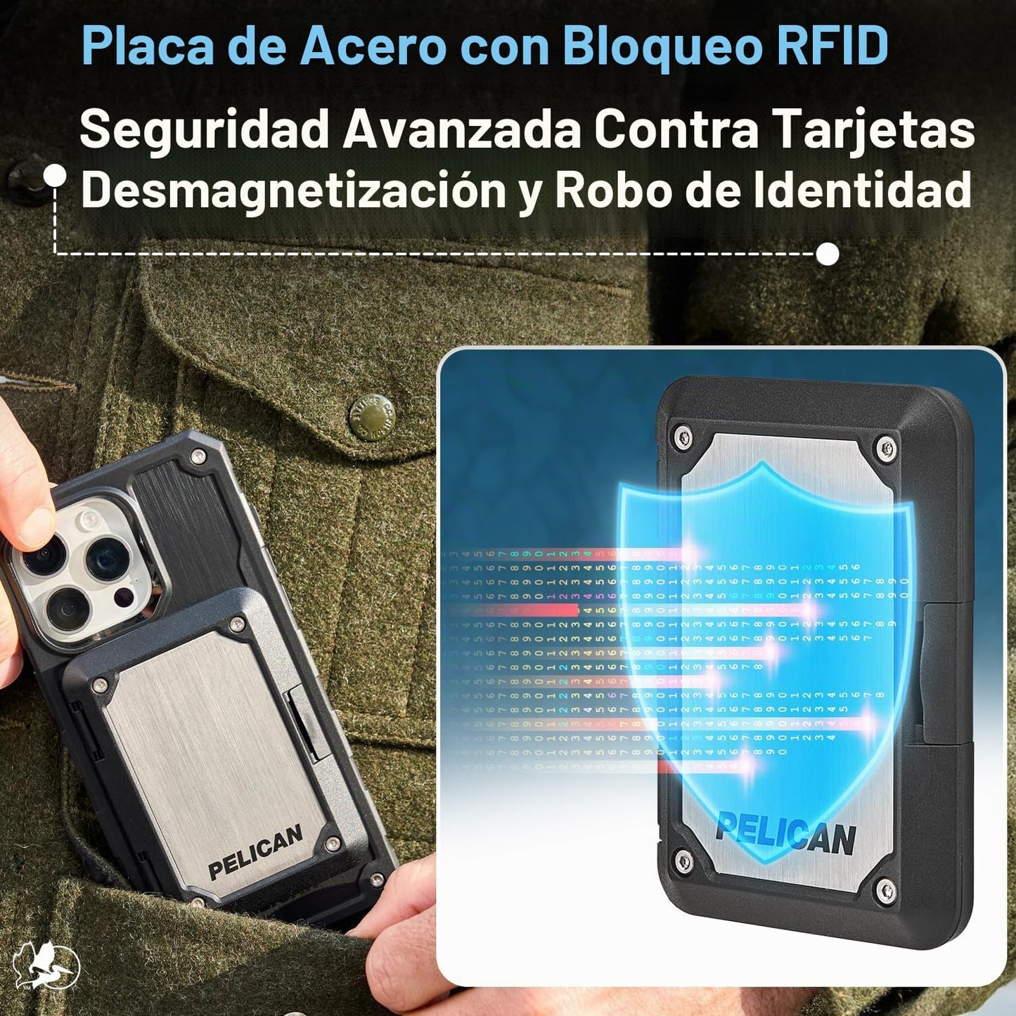 Pelican Cartera MagSafe con bloqueo RFID para tarjetas y dinero en...