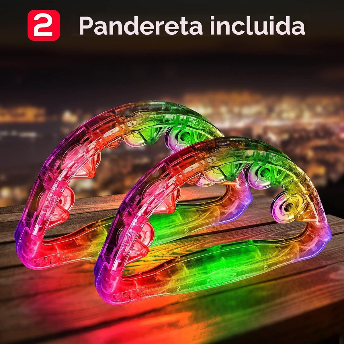 Panderetas iluminadas para adultos, juguetes sensoriales para niños...
