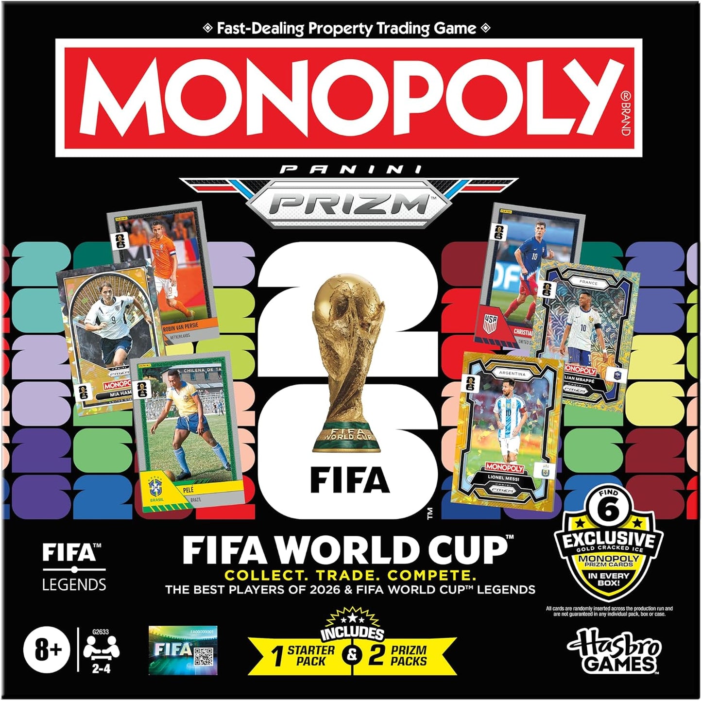 Monopoly Panini Prizm: Juego de mesa de fútbol de la Copa Mundial d...