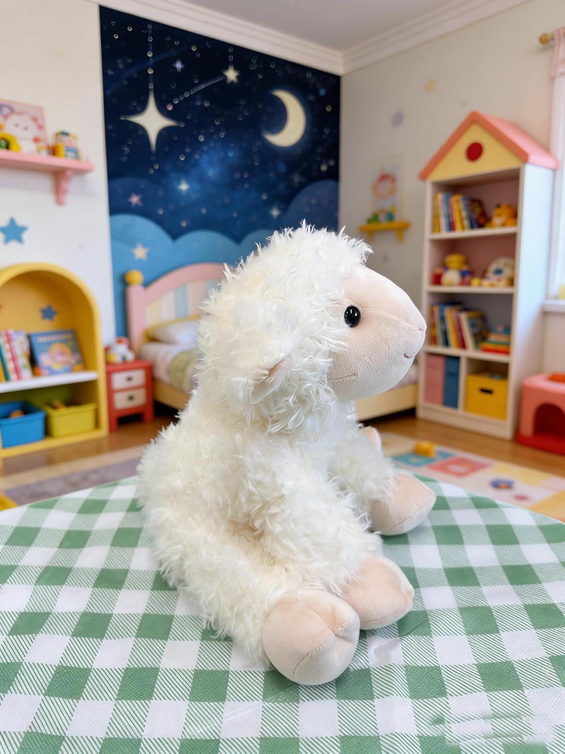 YUKOUQIAN Peluche de oveja de 8 pulgadas para niñas y niños, Navida...