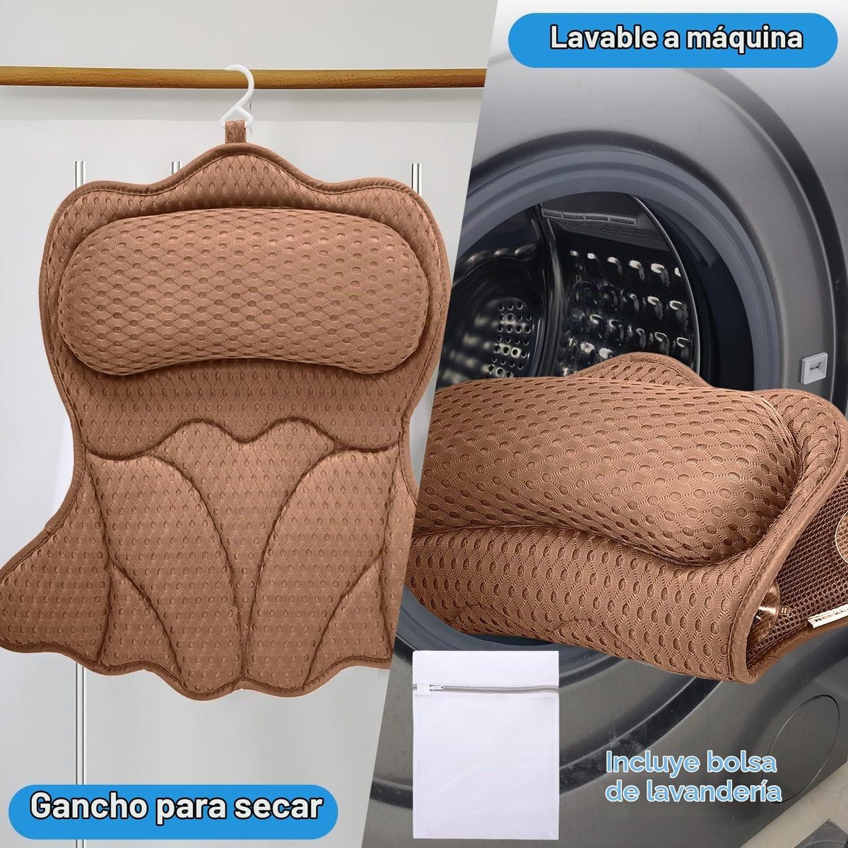 REEZEIVI - Almohadas de baño para bañera, cojín grueso para la espa...