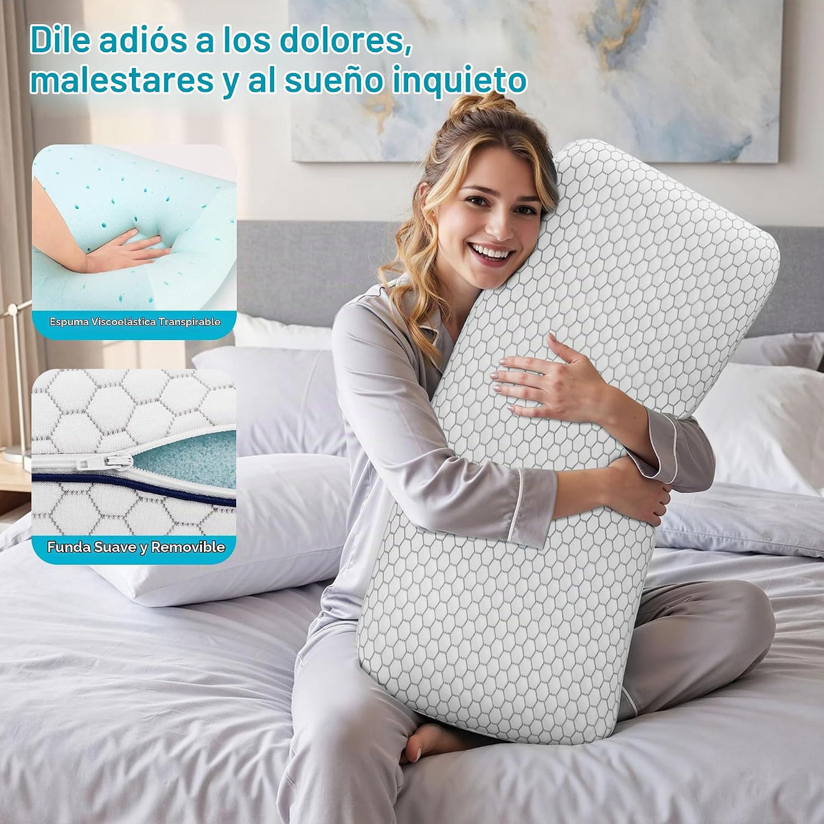 CushyOasis - Almohadas de espuma viscoelástica para personas que du...
