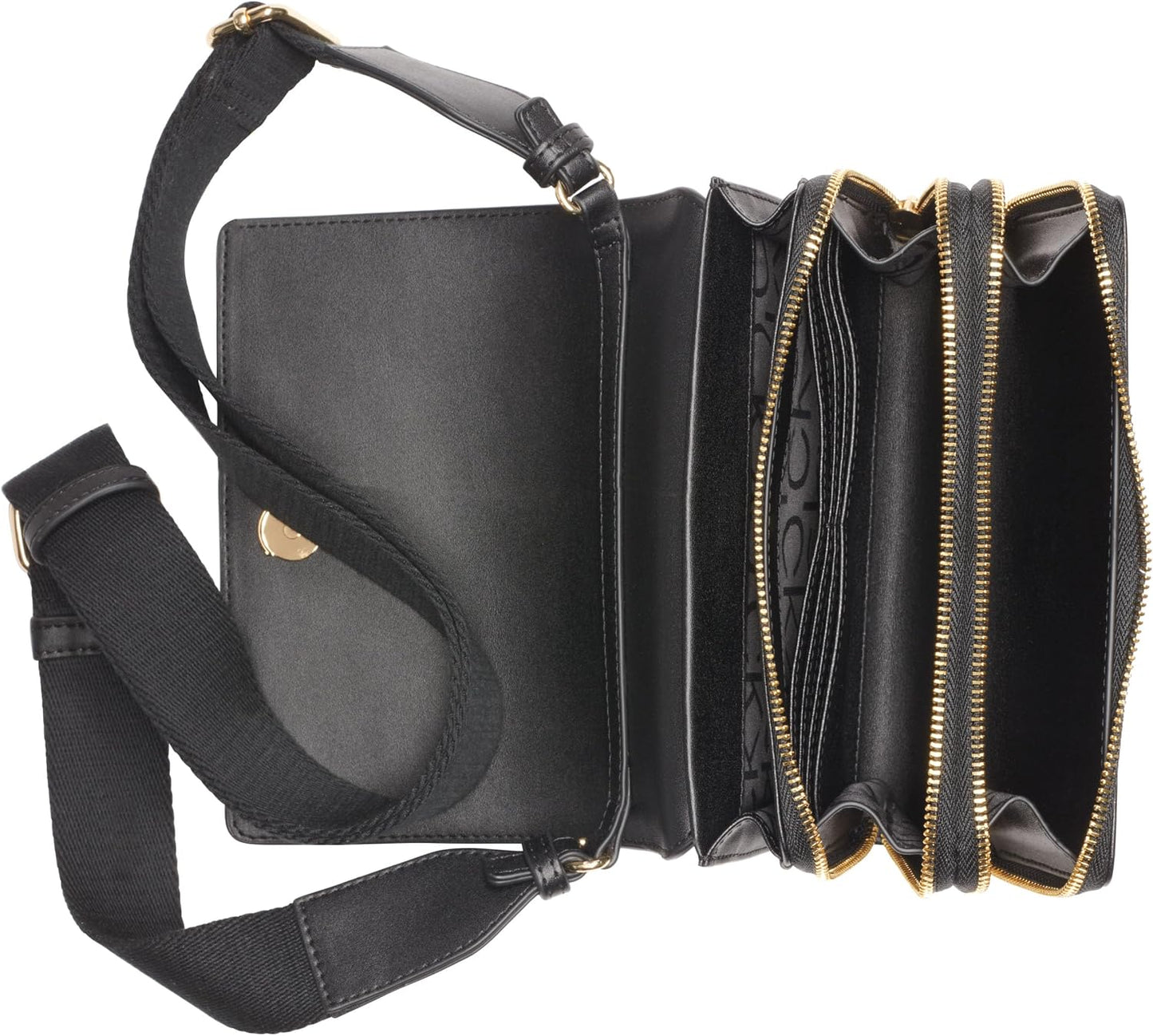 Calvin Klein Bolso bandolera Millie con triple compartimento para m...