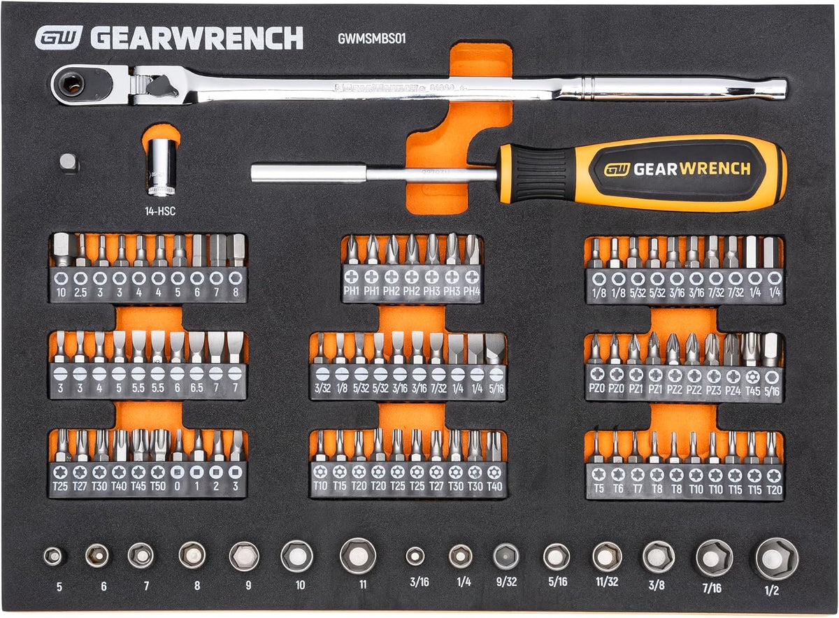 GEARWRENCH Juego de 105 herramientas para mecánicas con guía de 0.6...