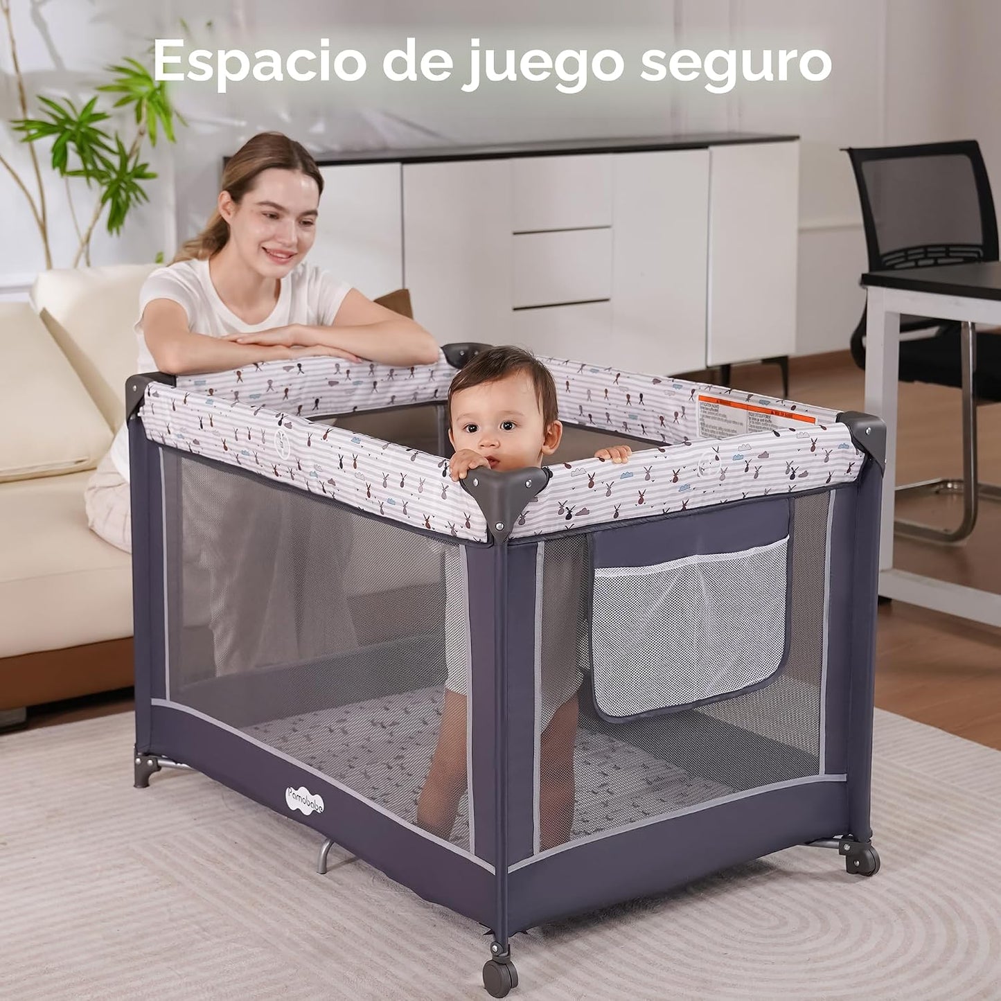 Pamo Babe Empaca y juega con el moisés, corral portátil para bebé |...