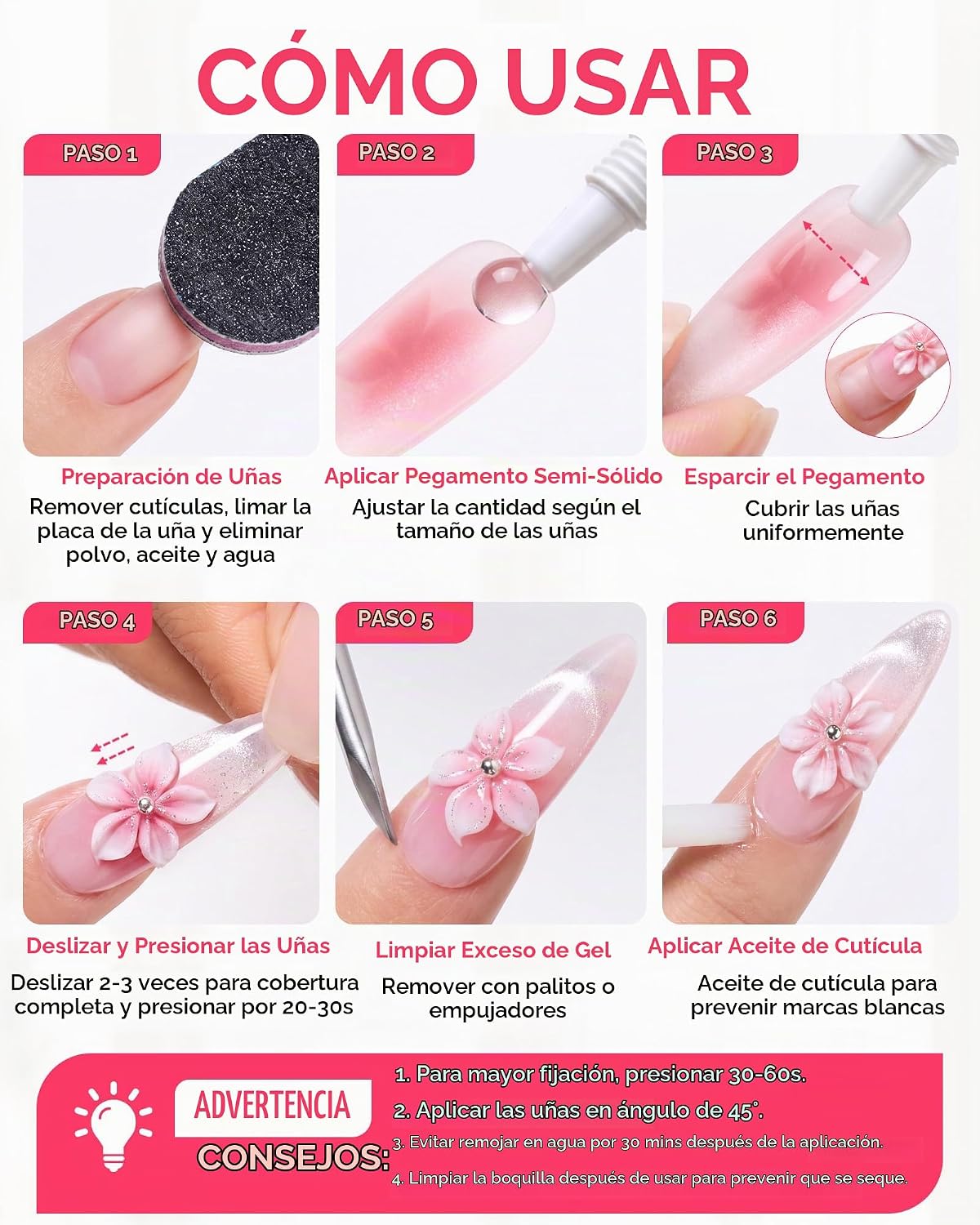 Pegamento para uñas Makartt Press on: 5 g, 5 paquetes, semisólido s...