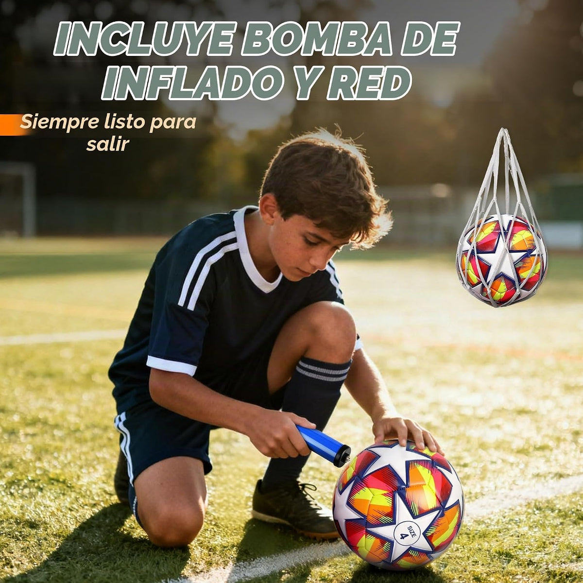 Champhox Balón de Fútbol Tamaño 4, Balones de Fútbol de Construcció...