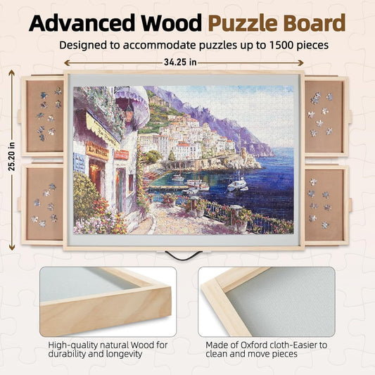 ALL4JIG, tabla de rompecabezas 2 en 1 basculante y giratoria de 150...