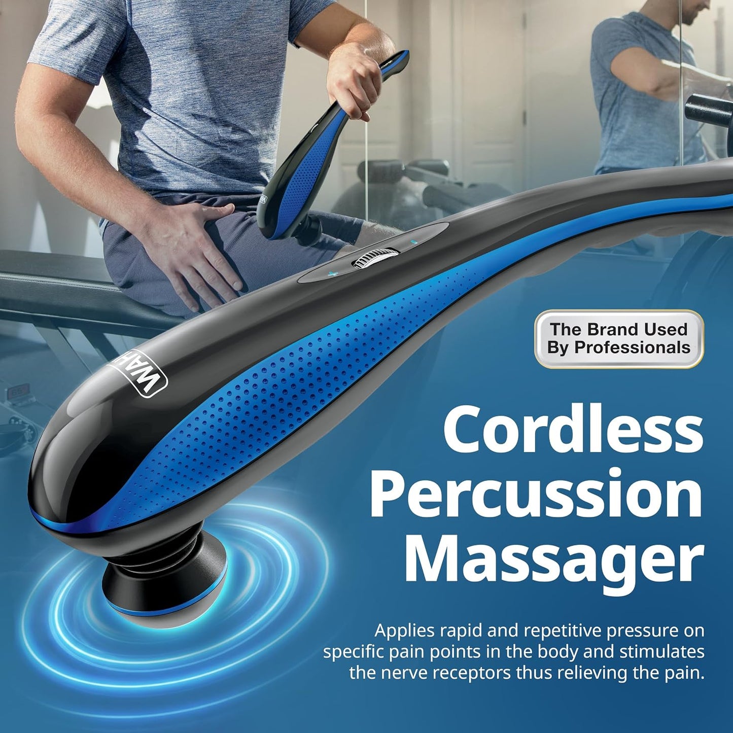 Wahl Masajeador de mano de percusión de tejido profundo de iones de...